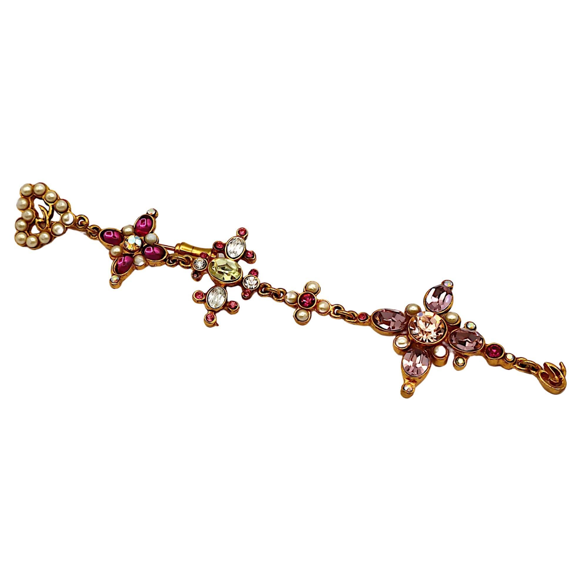 Christian Lacroix, spilla vintage con croci a cascata Jewell e spilla da bavero