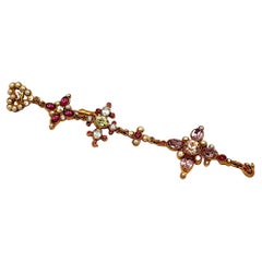 CHRISTIAN LACROIX Vintage Anstecknadelbrosche mit Juwelen und kaskadenförmigen Kreuzen und Revers