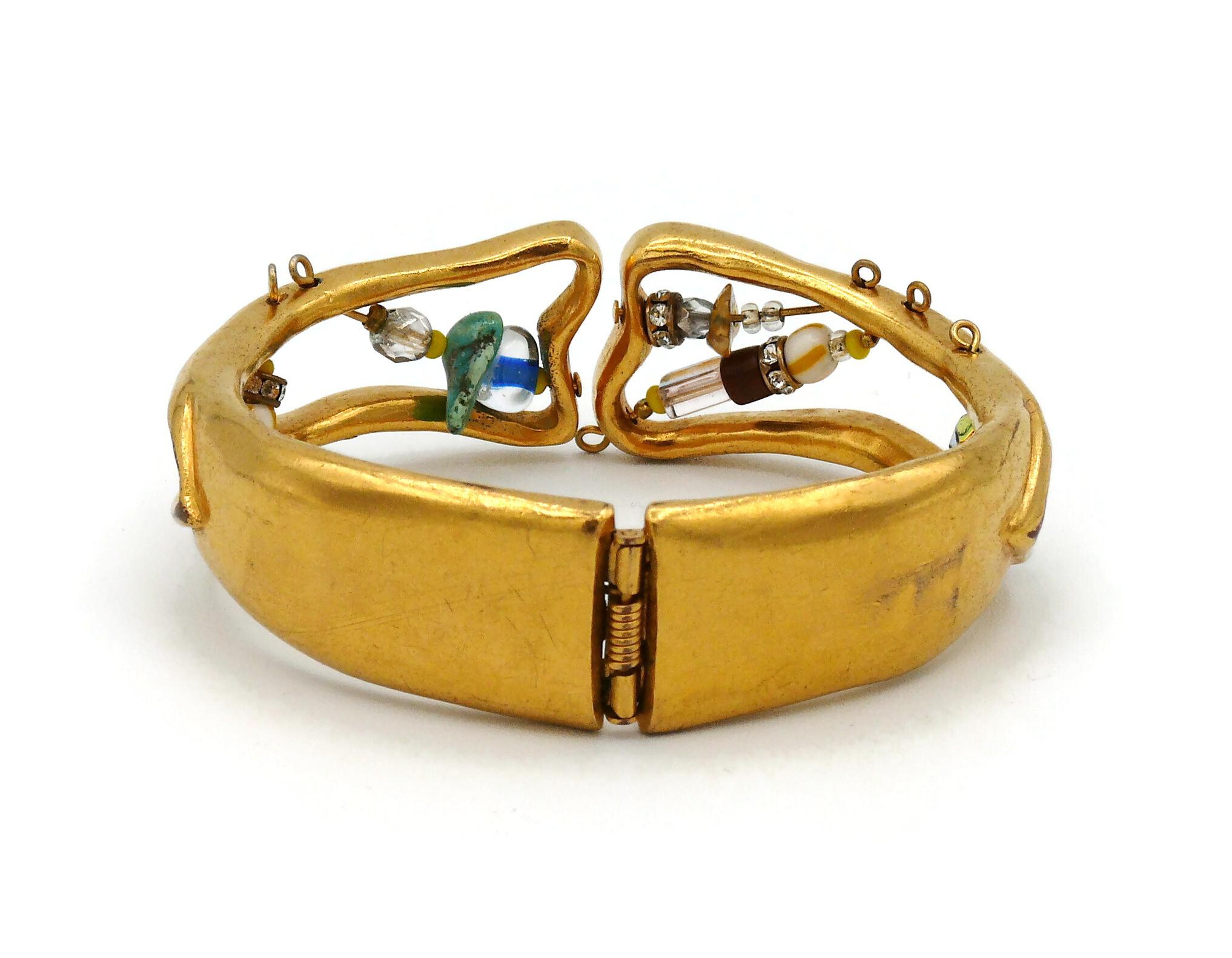 Christian Lacroix Vintage Jewelled Clamper Bracelet For Sale 3