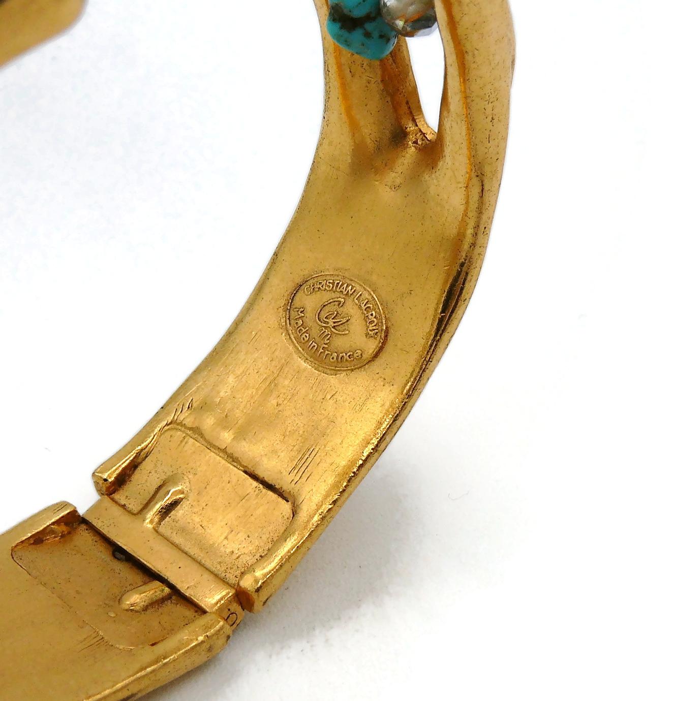 Christian Lacroix Vintage Jewelled Clamper Bracelet For Sale 5