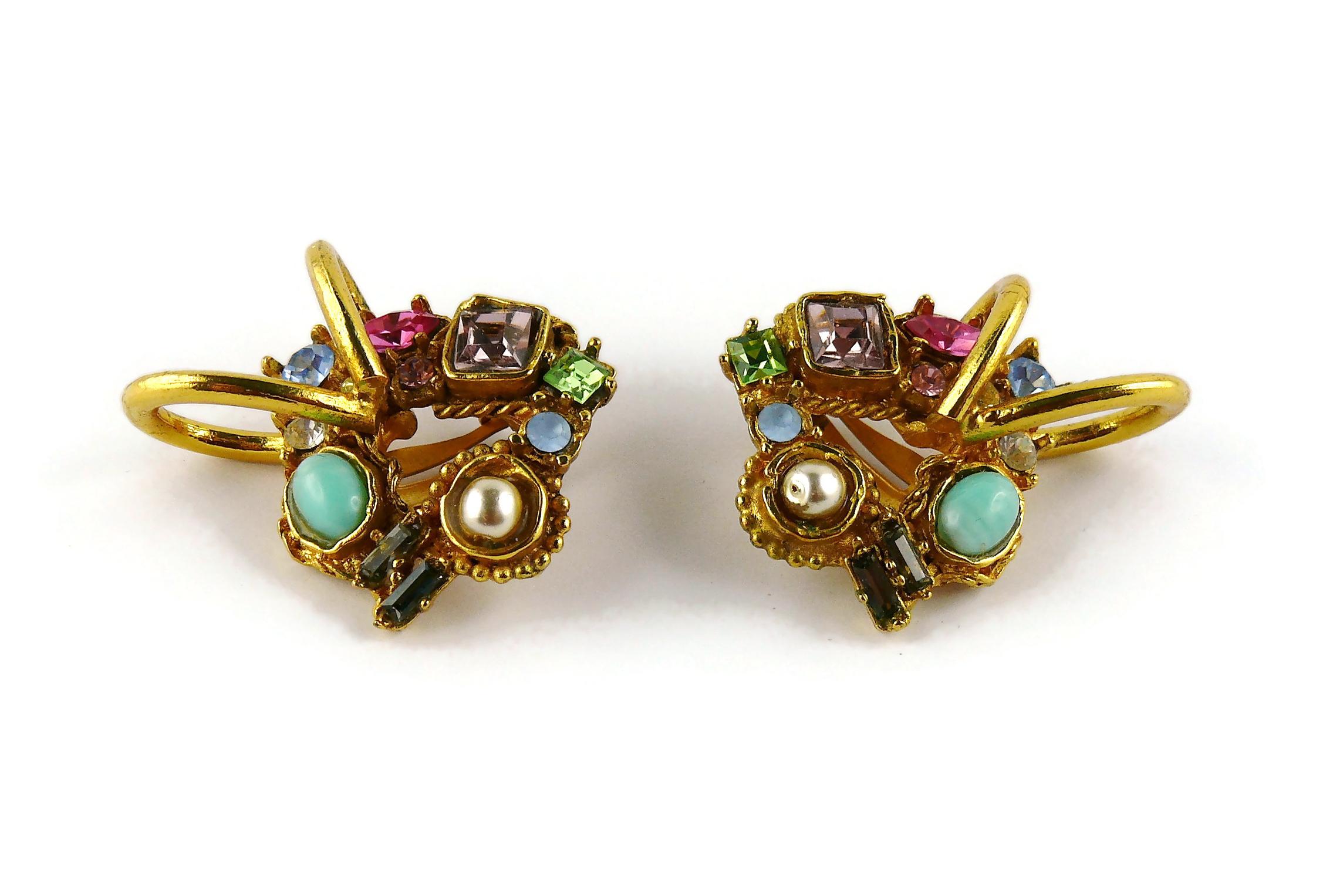 Women's Christian Lacroix Vintage Jewelled Clip-On Earrings  For Sale