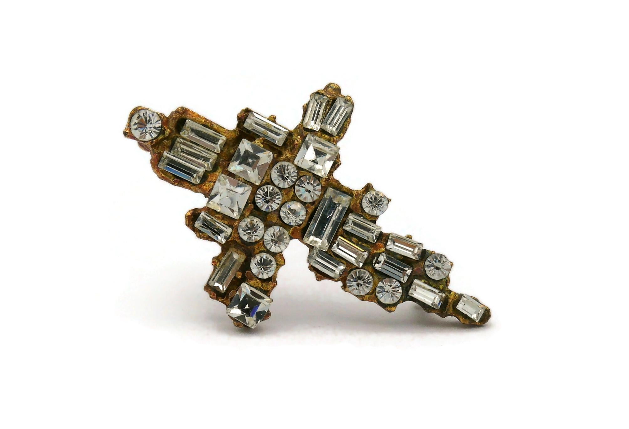 CHRISTIAN LACROIX Vintage Jewelled Cross Brooch 4