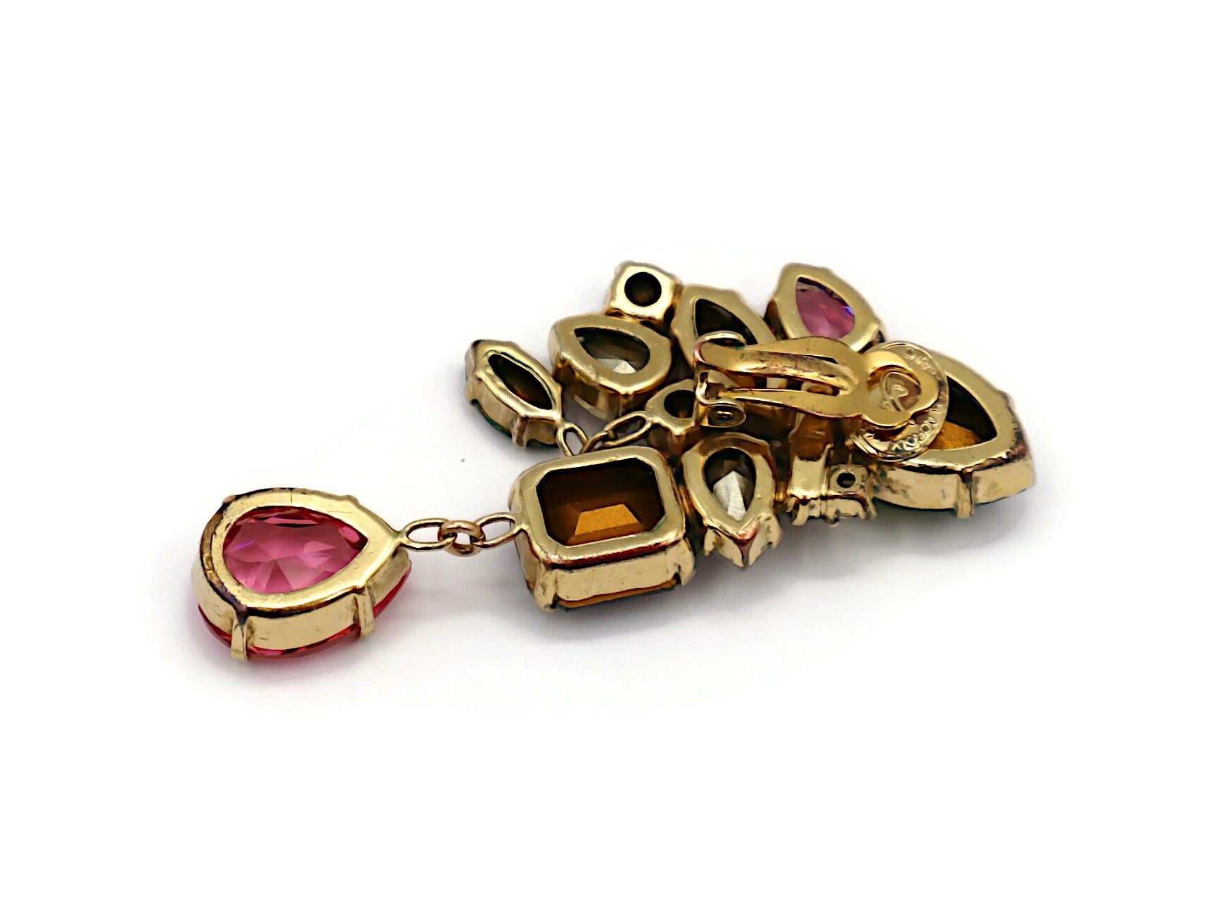 CHRISTIAN LACROIX Vintage Jewelled Dangle Earrings For Sale 7
