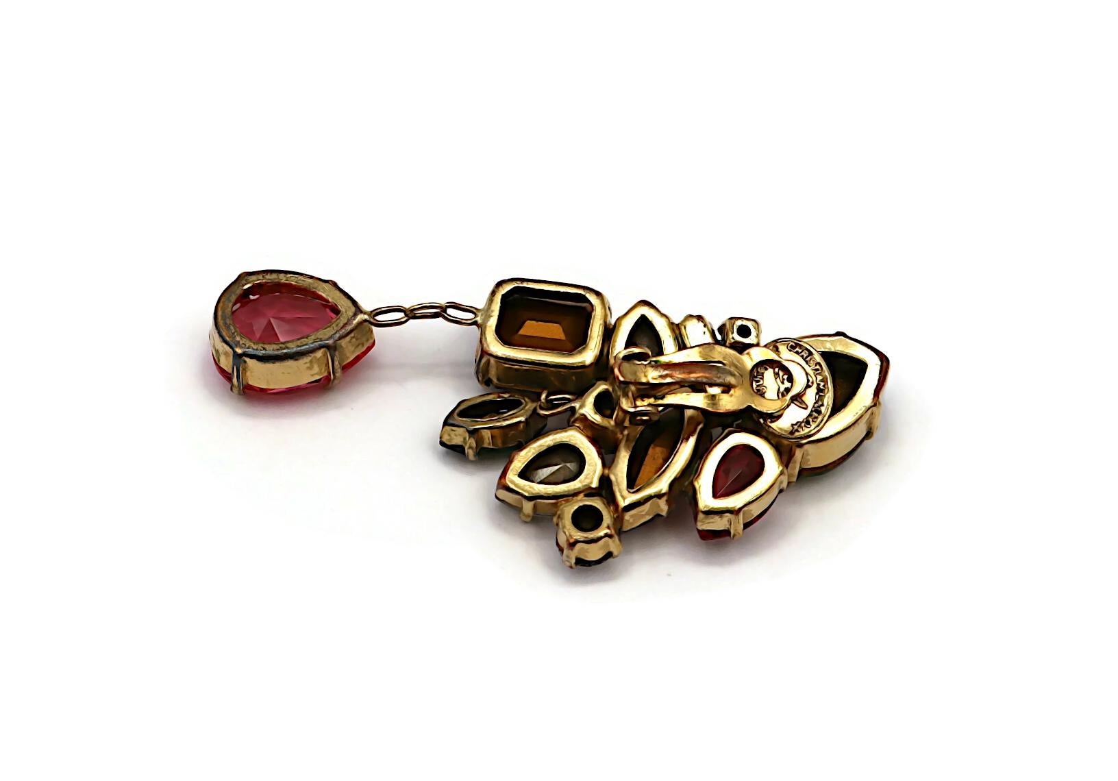 CHRISTIAN LACROIX Vintage Jewelled Dangle Earrings For Sale 8