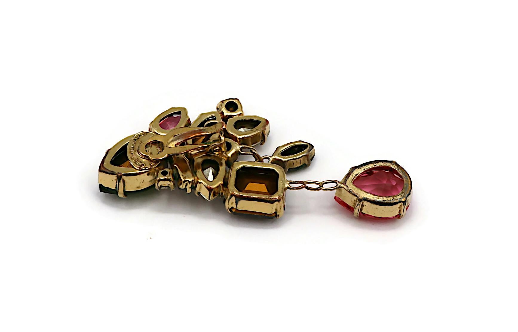 CHRISTIAN LACROIX Vintage Jewelled Dangle Earrings For Sale 9