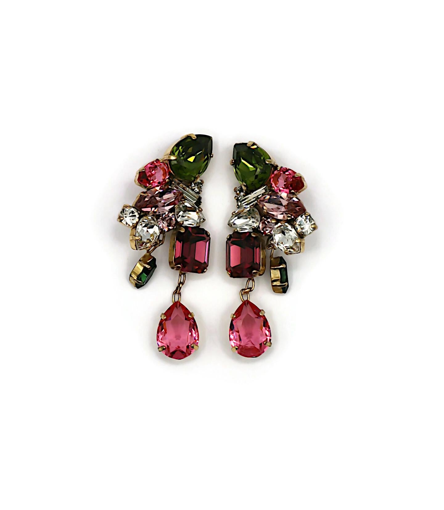 Women's CHRISTIAN LACROIX Vintage Jewelled Dangle Earrings For Sale