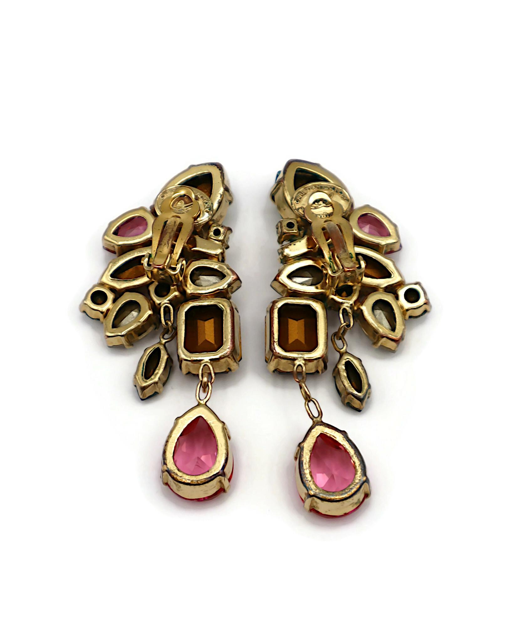 CHRISTIAN LACROIX Vintage Jewelled Dangle Earrings For Sale 5