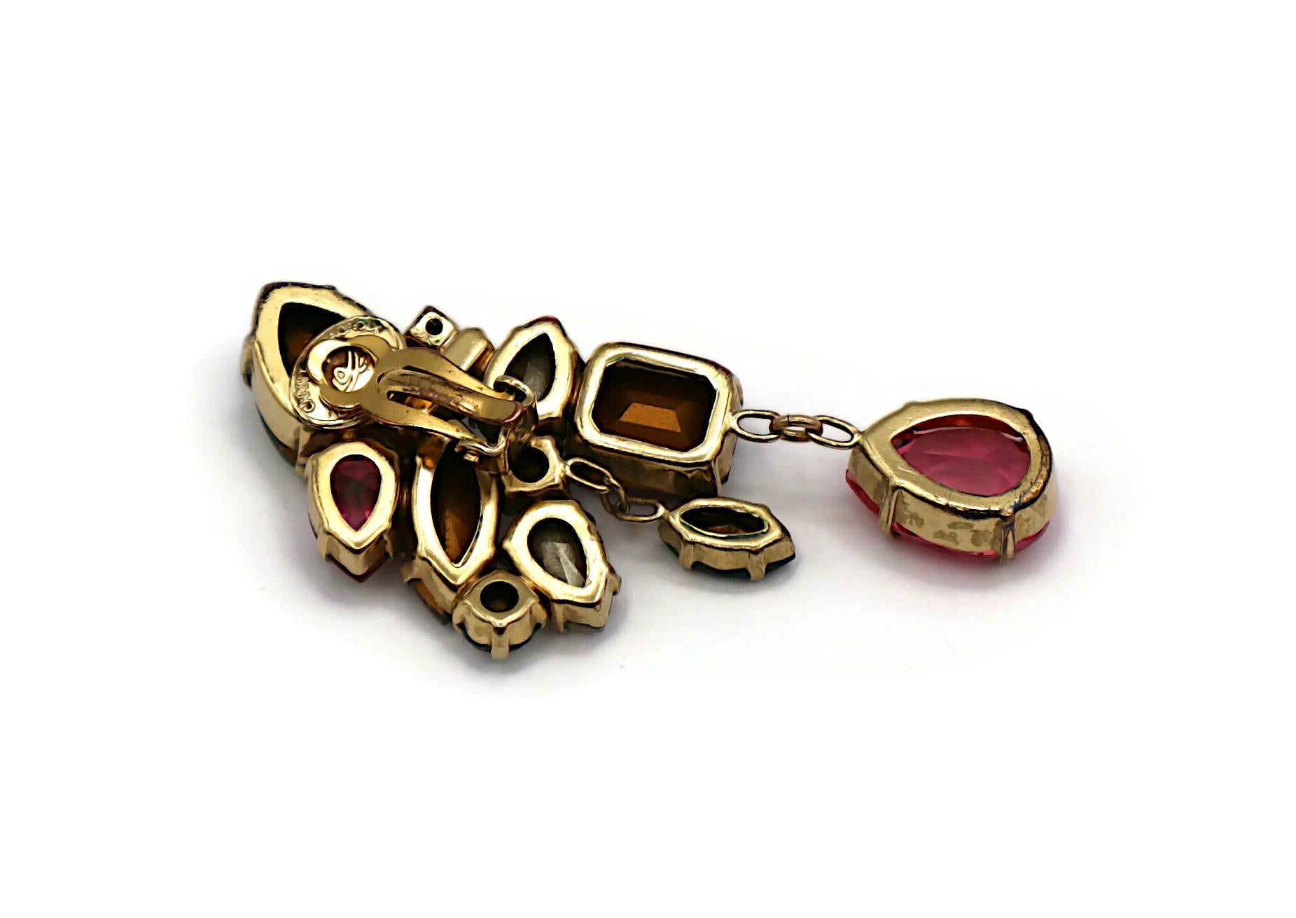 CHRISTIAN LACROIX Vintage Jewelled Dangle Earrings For Sale 6