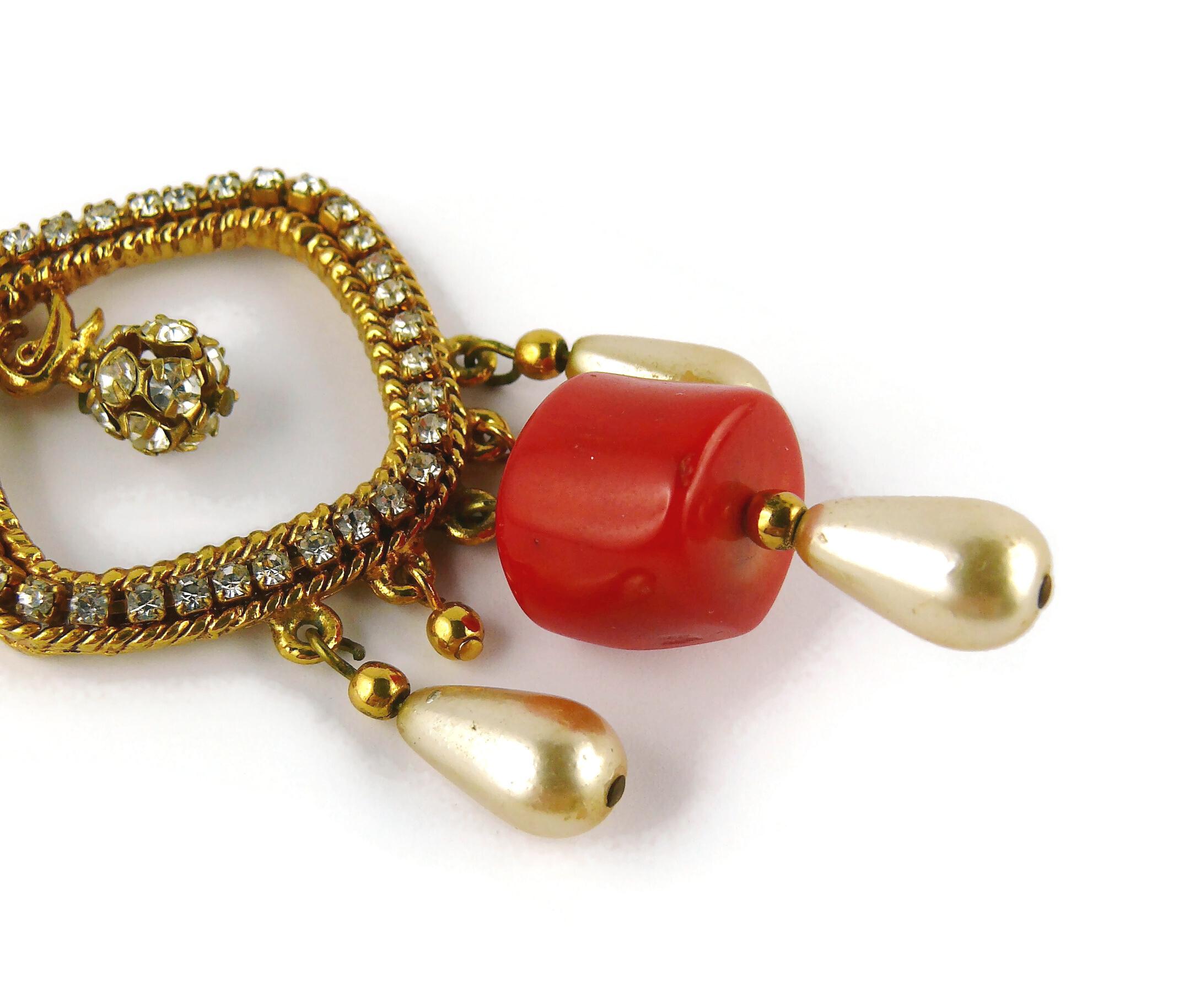 Christian Lacroix Vintage-Ohrringe mit Juwelen besetzt im Angebot 7