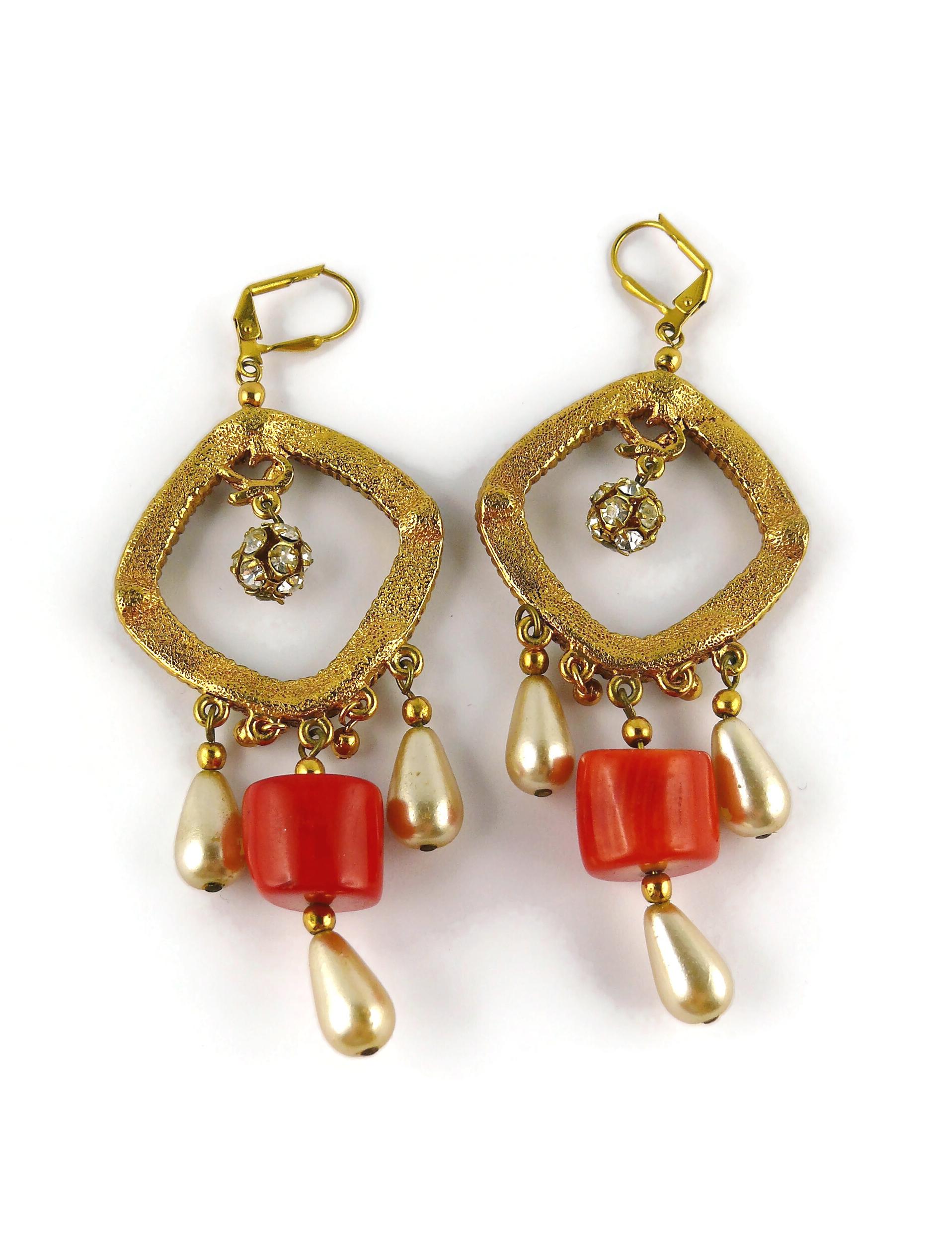 Christian Lacroix Vintage Jewelled Dangling Earrings For Sale 7