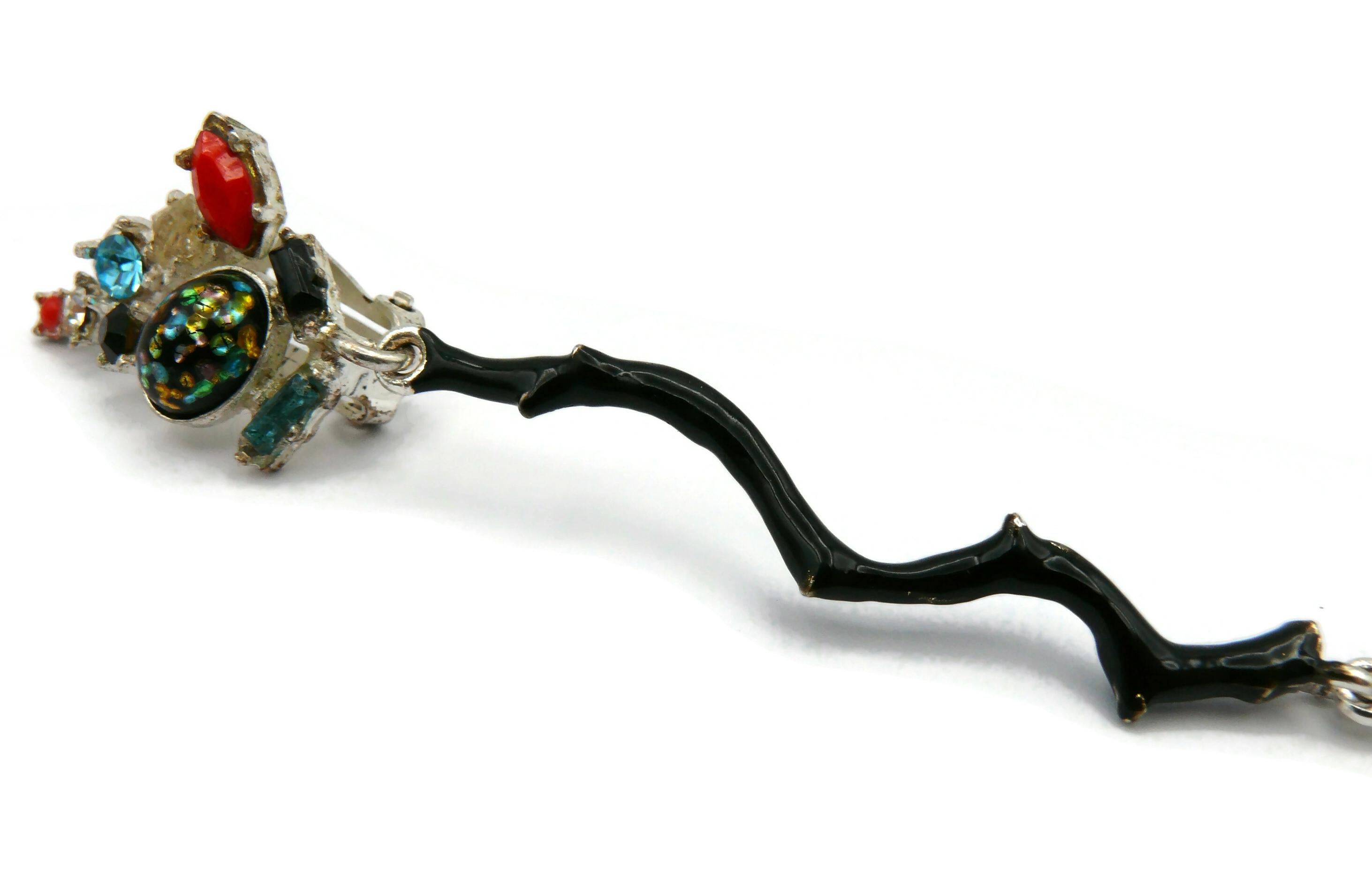 CHRISTIAN LACROIX Vintage Jewelled Dangling Earrings For Sale 8