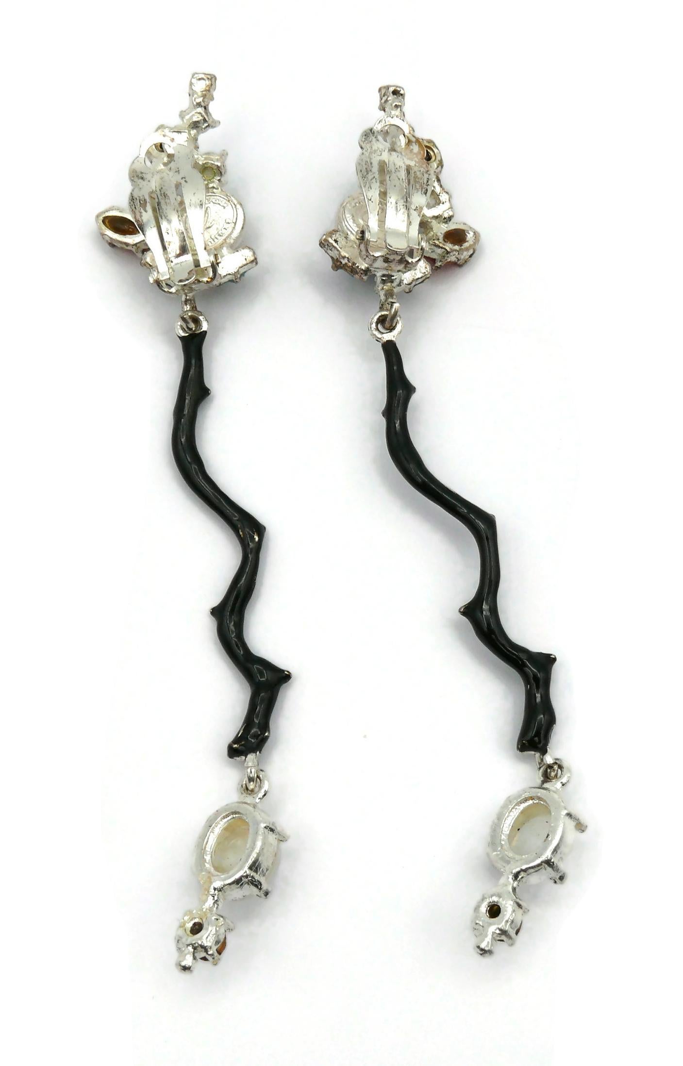CHRISTIAN LACROIX Vintage Jewelled Dangling Earrings For Sale 10