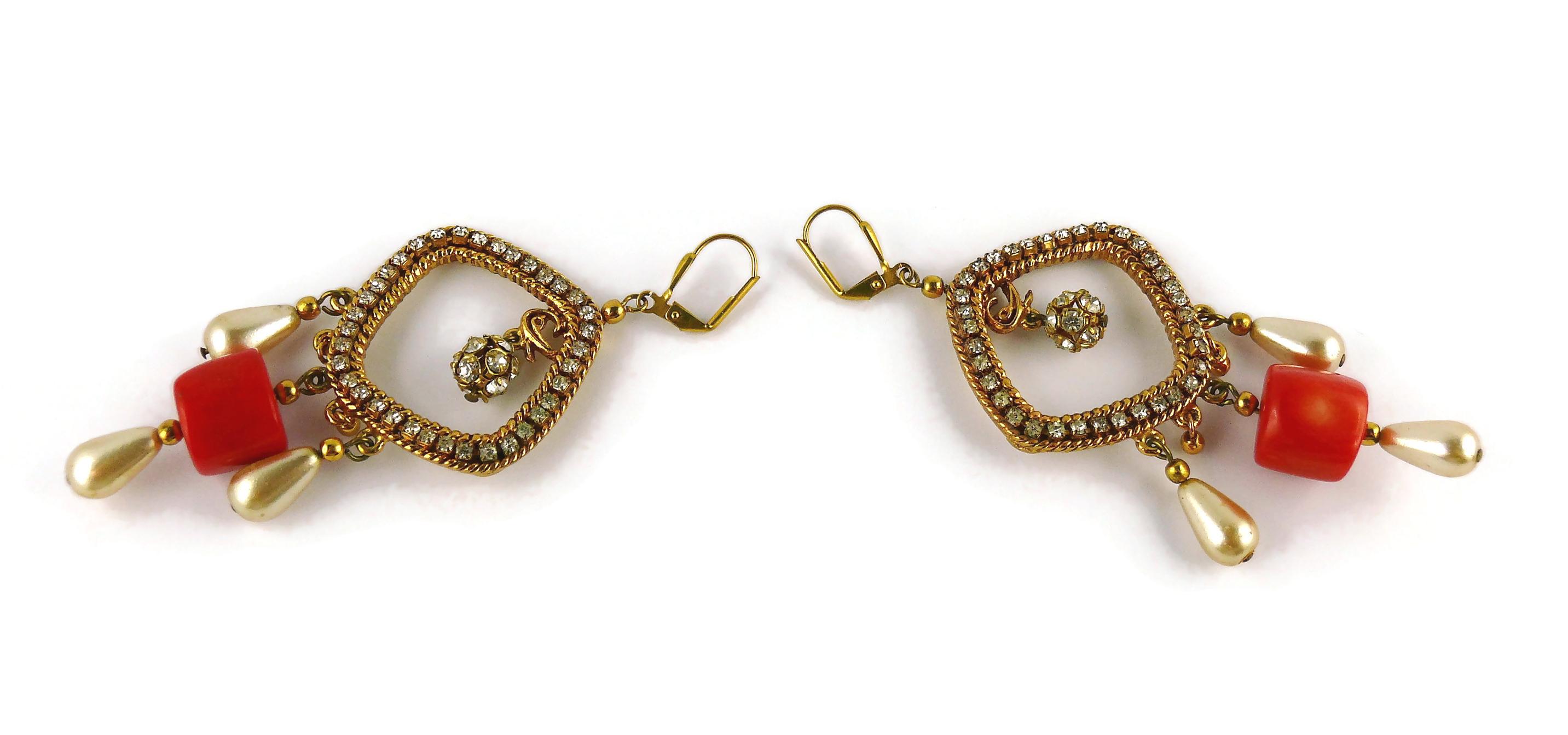 Christian Lacroix Vintage-Ohrringe mit Juwelen besetzt im Zustand „Relativ gut“ im Angebot in Nice, FR