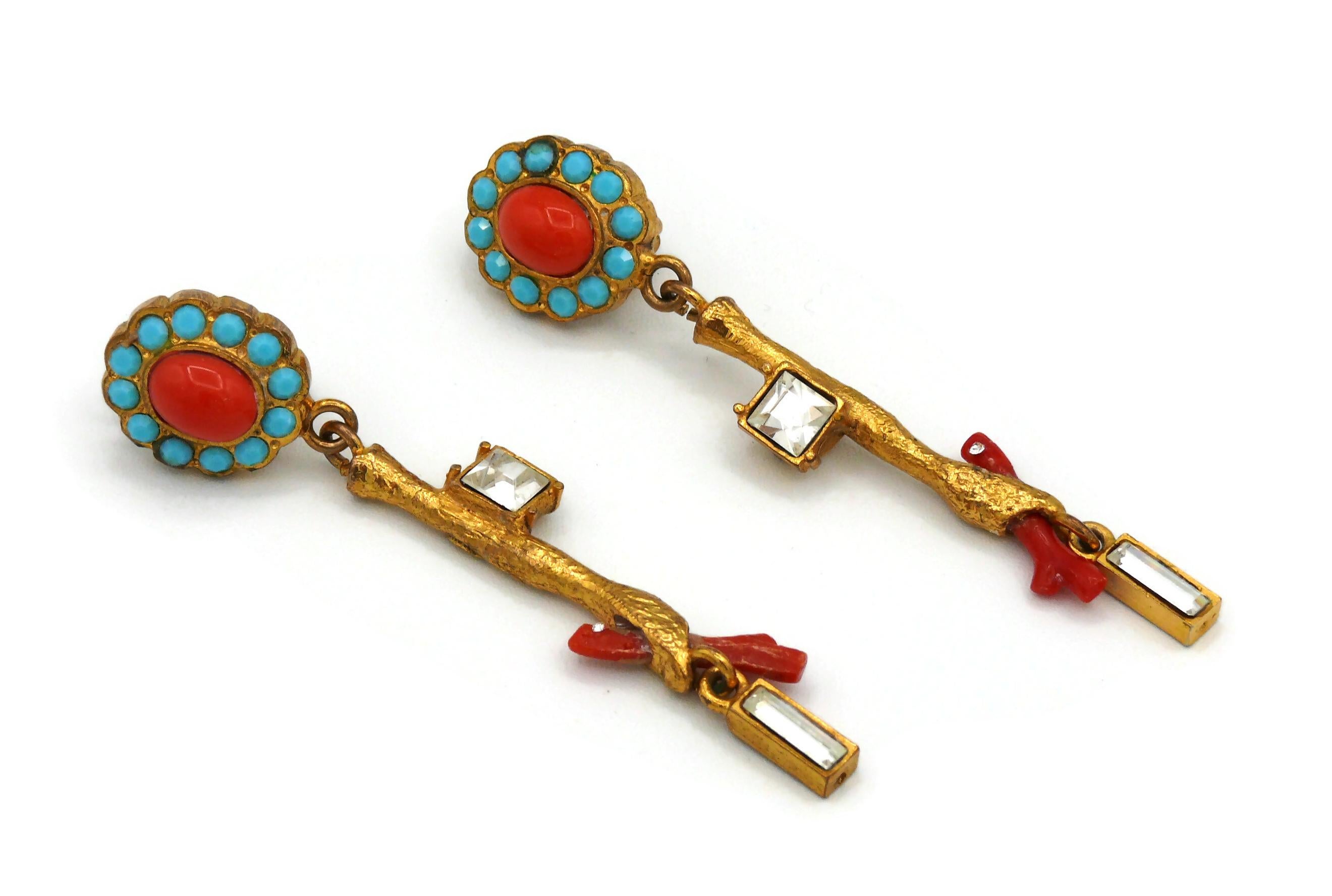 Women's Christian Lacroix Vintage Jewelled Dangling Earrings For Sale