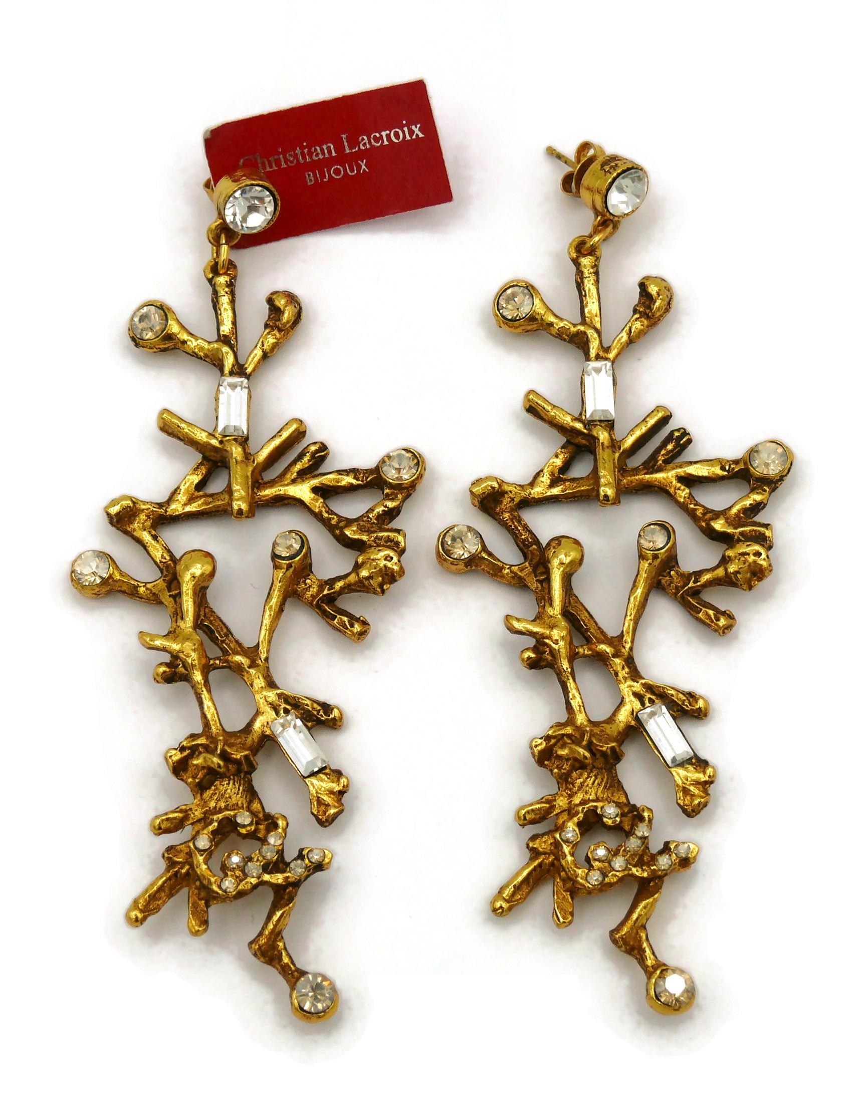 Women's CHRISTIAN LACROIX Vintage Jewelled Dangling Earrings For Sale