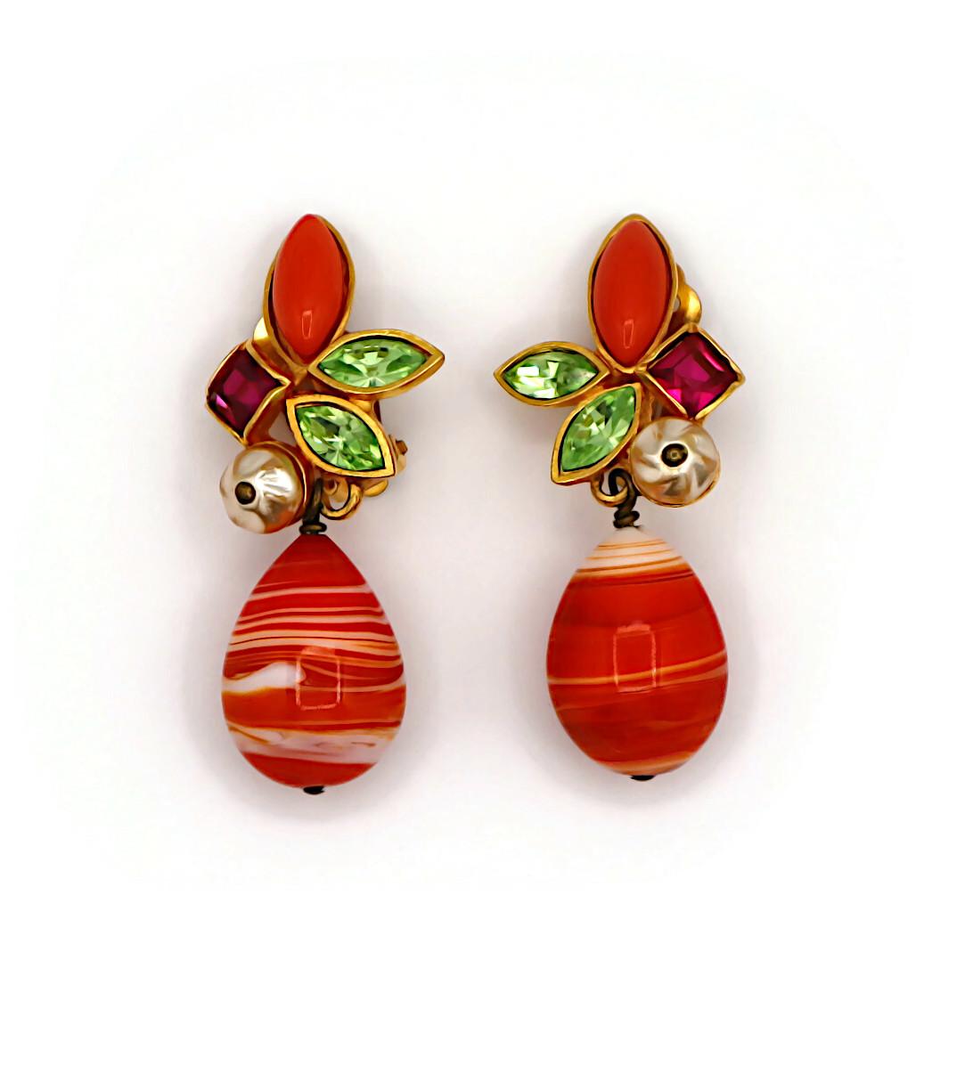Women's CHRISTIAN LACROIX Vintage Jewelled Dangling Earrings For Sale