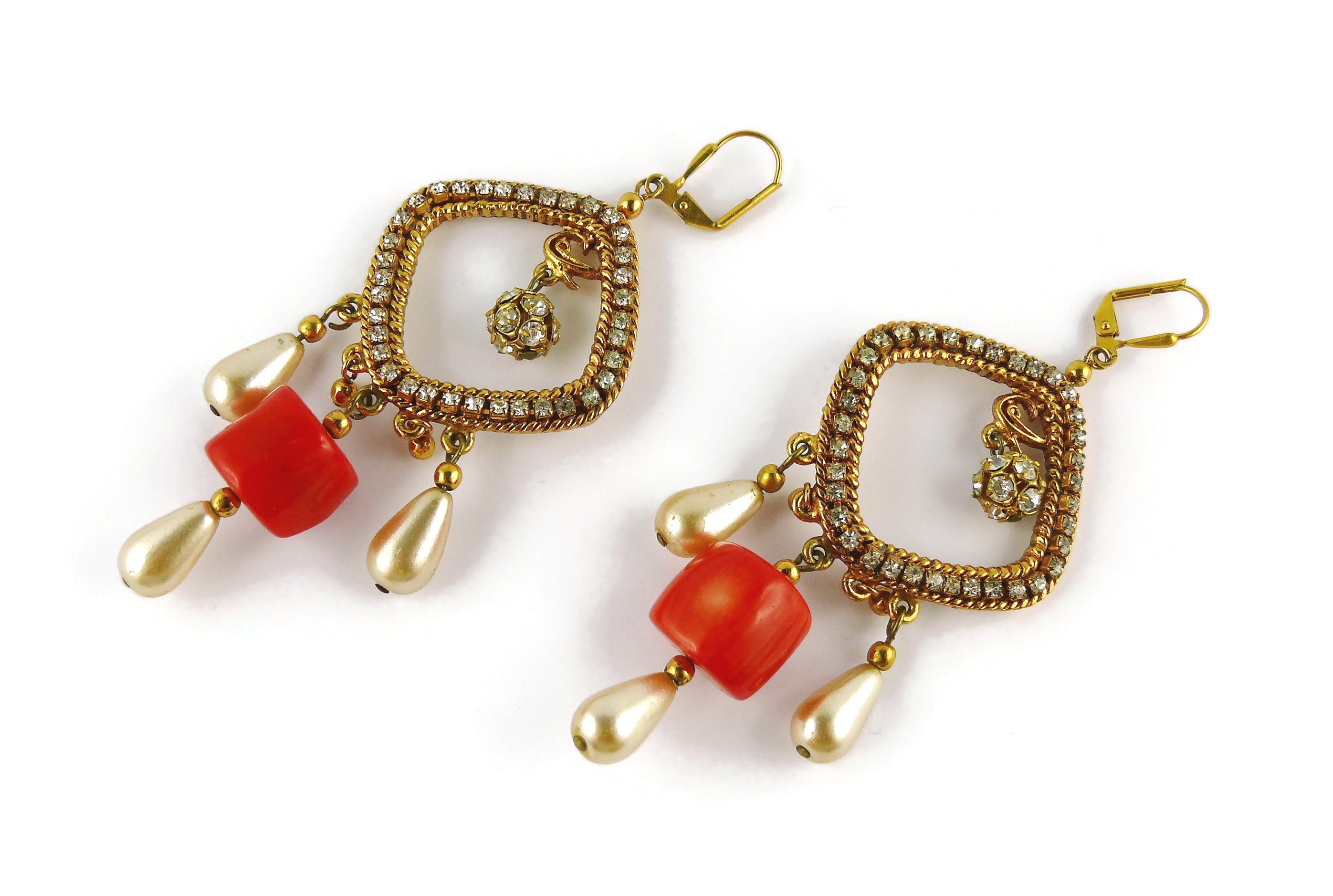 Christian Lacroix Vintage-Ohrringe mit Juwelen besetzt im Angebot 1