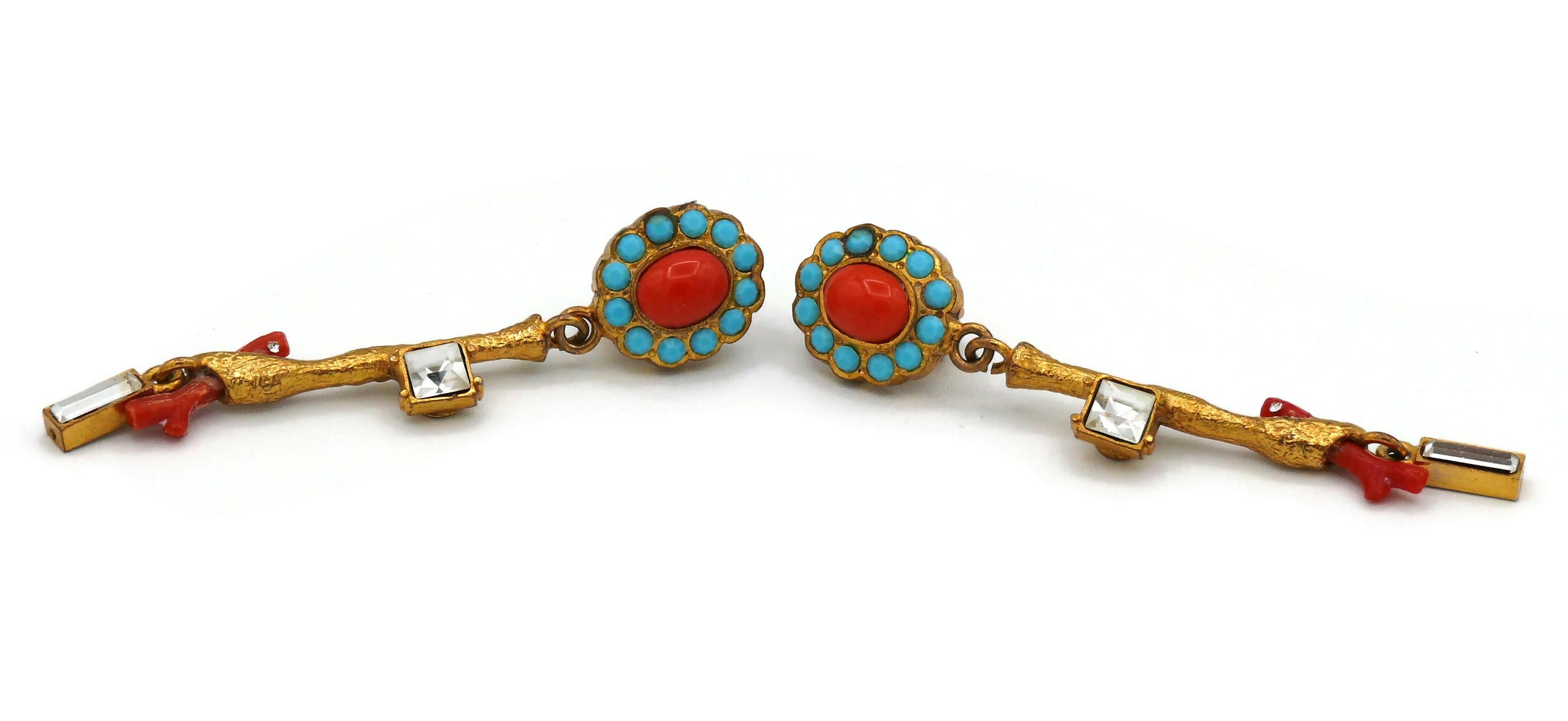 Christian Lacroix Vintage-Ohrringe mit Juwelen besetzt im Angebot 1