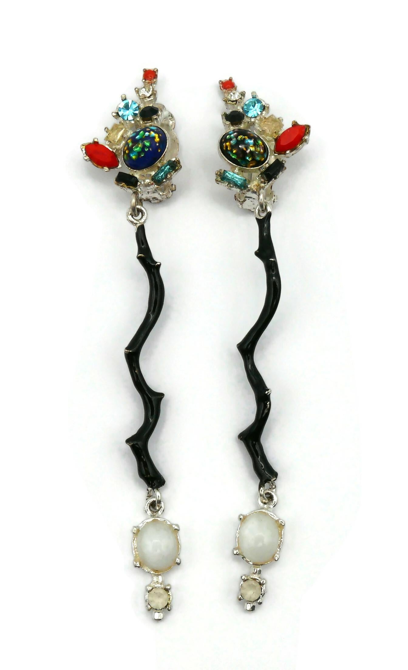 Women's CHRISTIAN LACROIX Vintage Jewelled Dangling Earrings For Sale