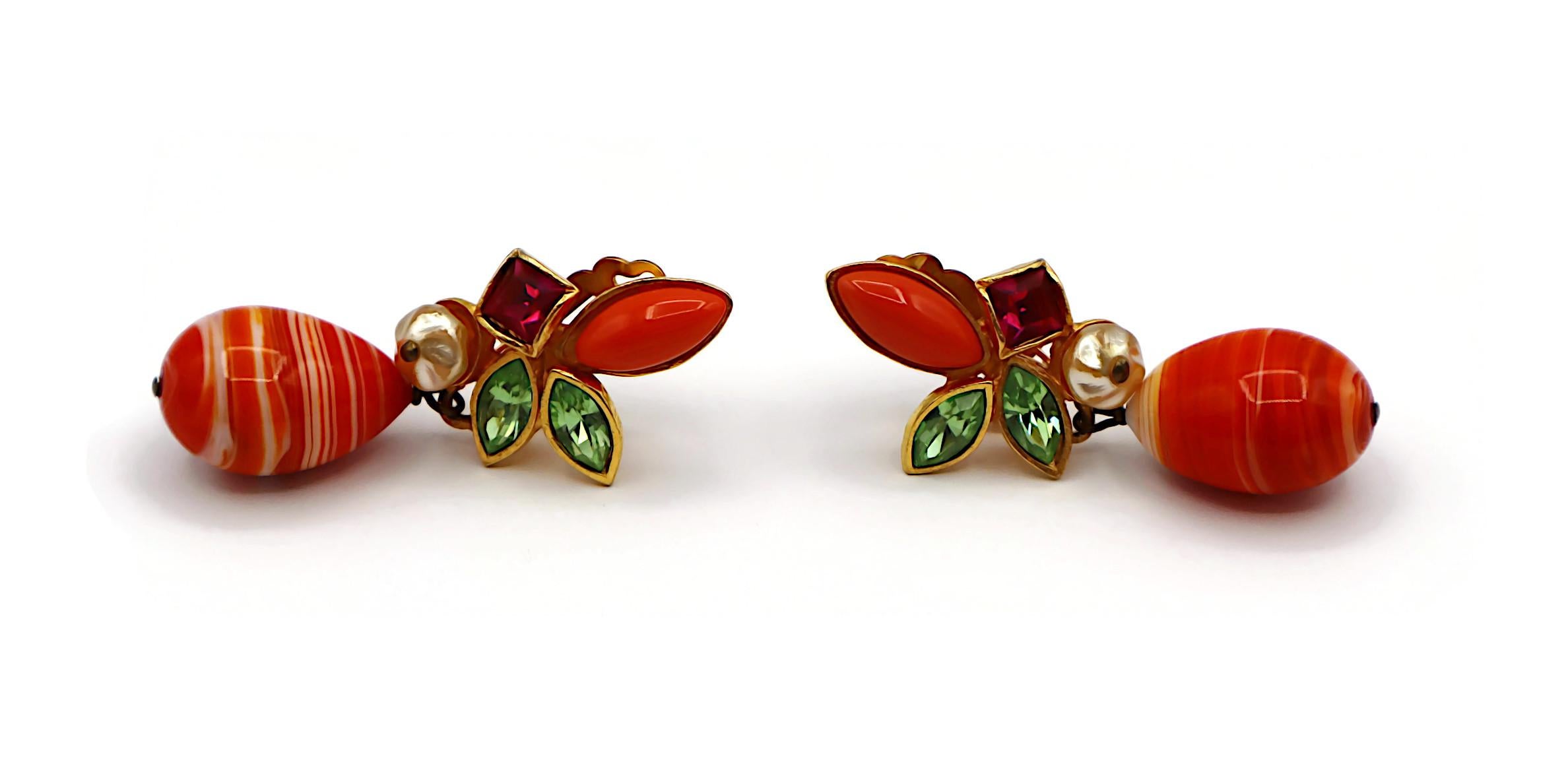 CHRISTIAN LACROIX Vintage Jewelled Dangling Earrings For Sale 1