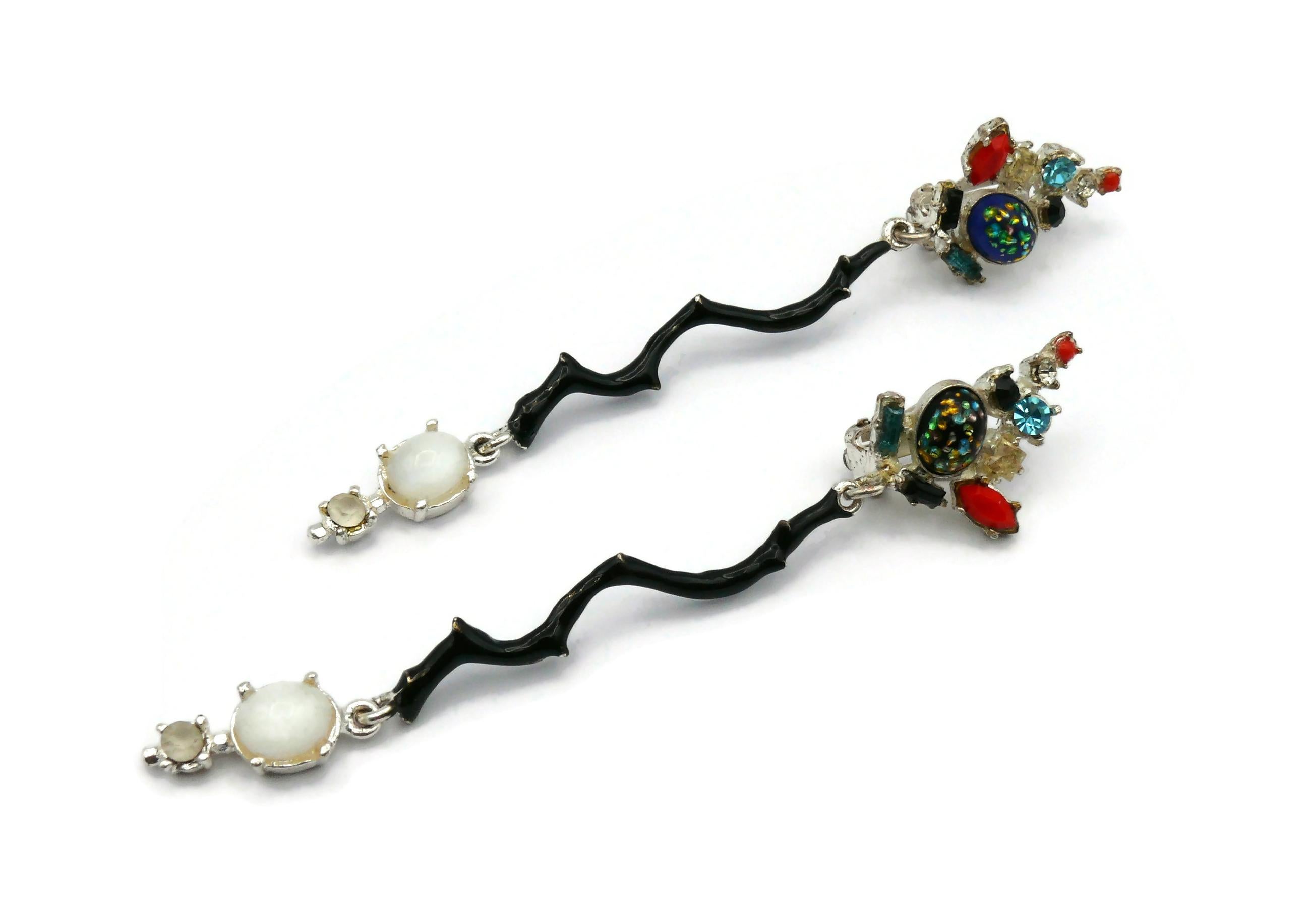 CHRISTIAN LACROIX Vintage Jewelled Dangling Earrings For Sale 1