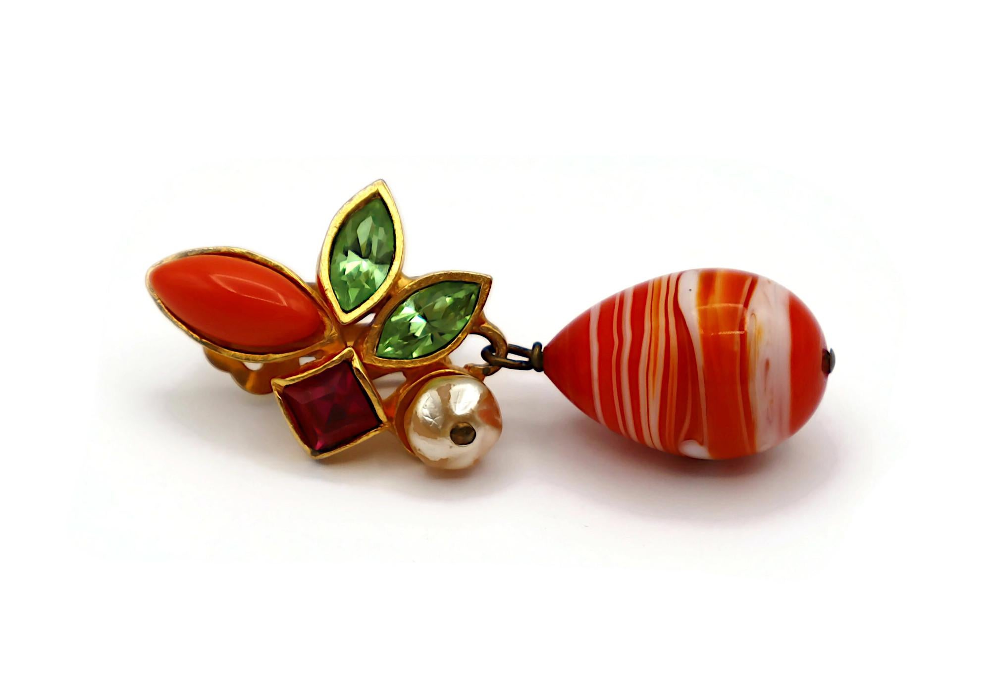 CHRISTIAN LACROIX Vintage Jewelled Dangling Earrings For Sale 2