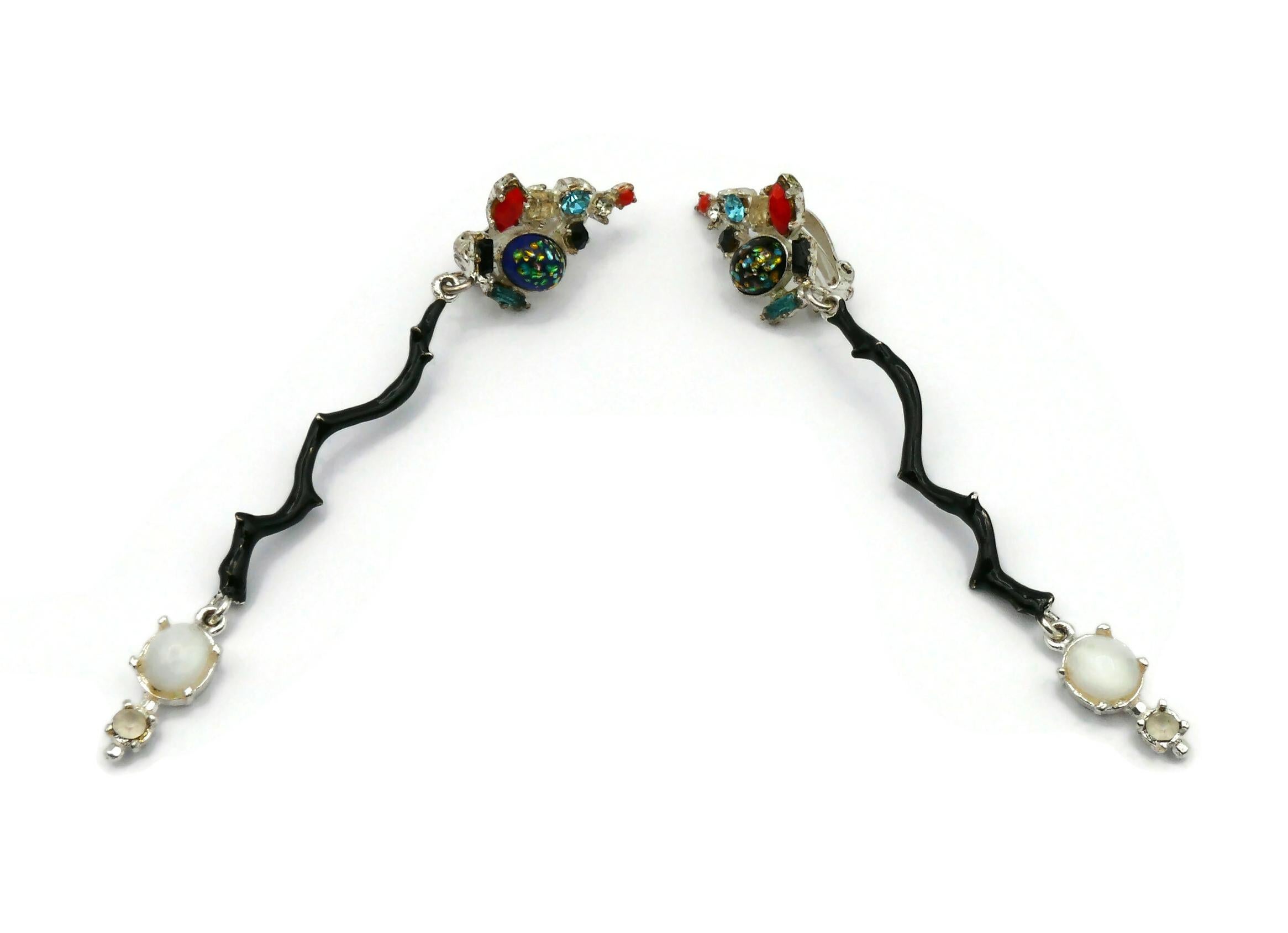 CHRISTIAN LACROIX Vintage Jewelled Dangling Earrings For Sale 2