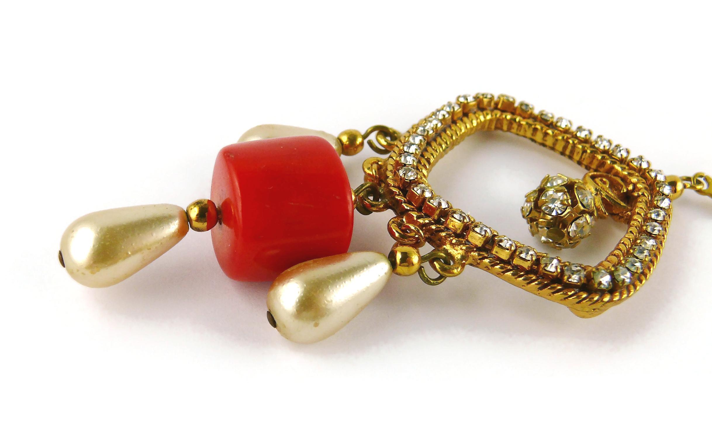 Christian Lacroix Vintage-Ohrringe mit Juwelen besetzt im Angebot 4