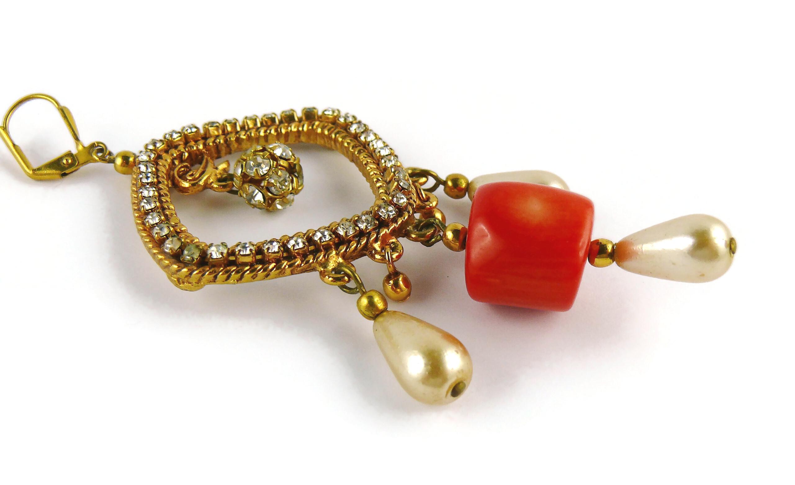 Christian Lacroix Vintage-Ohrringe mit Juwelen besetzt im Angebot 5