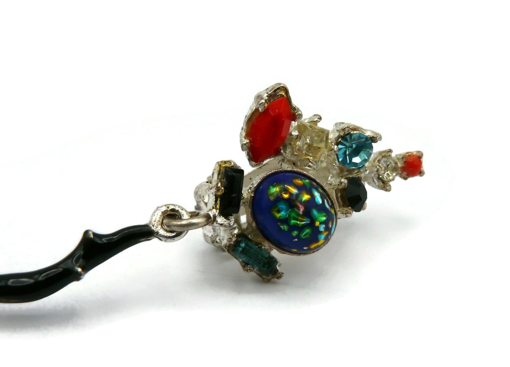 CHRISTIAN LACROIX Vintage Jewelled Dangling Earrings For Sale 4