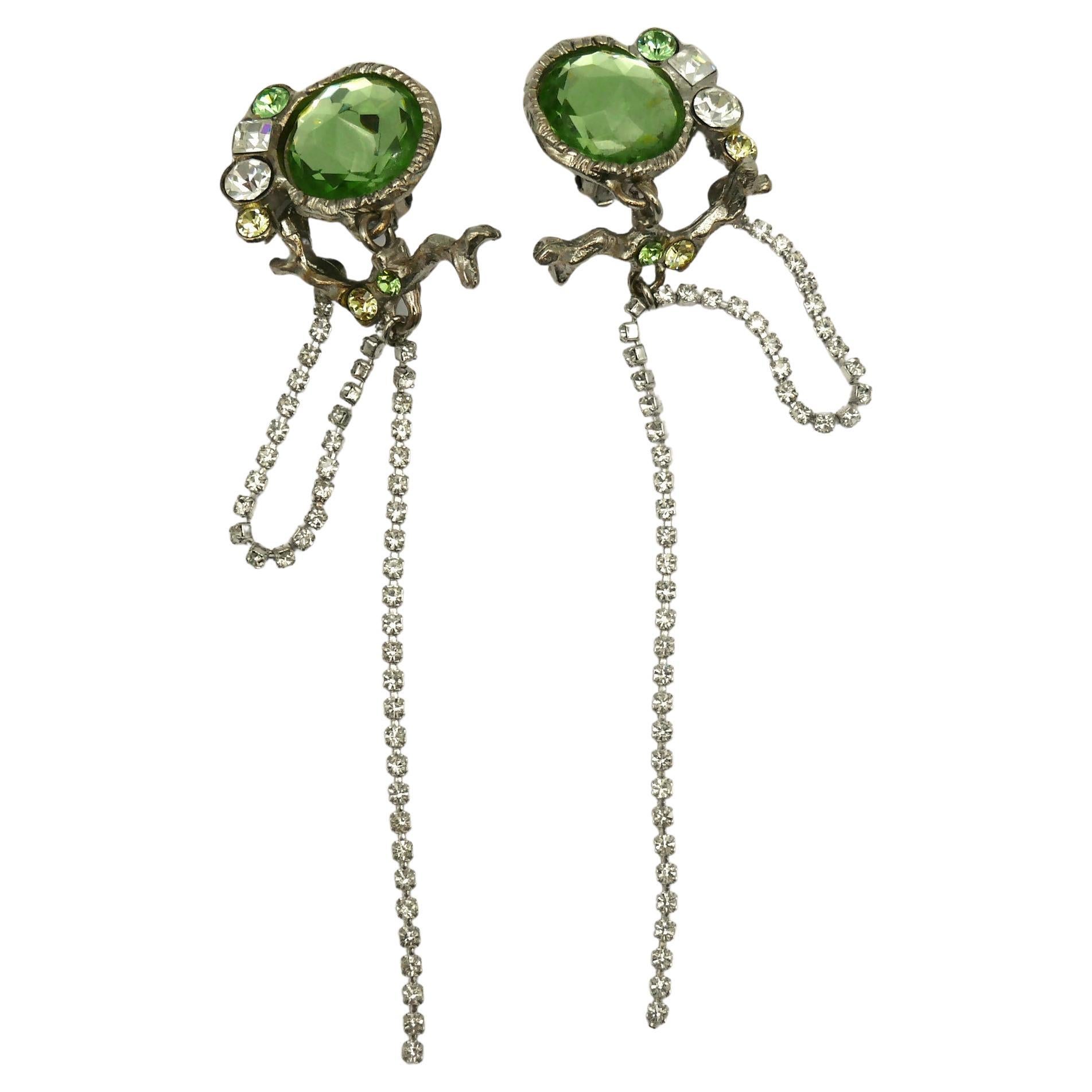 CHRISTIAN LACROIX Vintage Jewelled Dangling Earrings For Sale