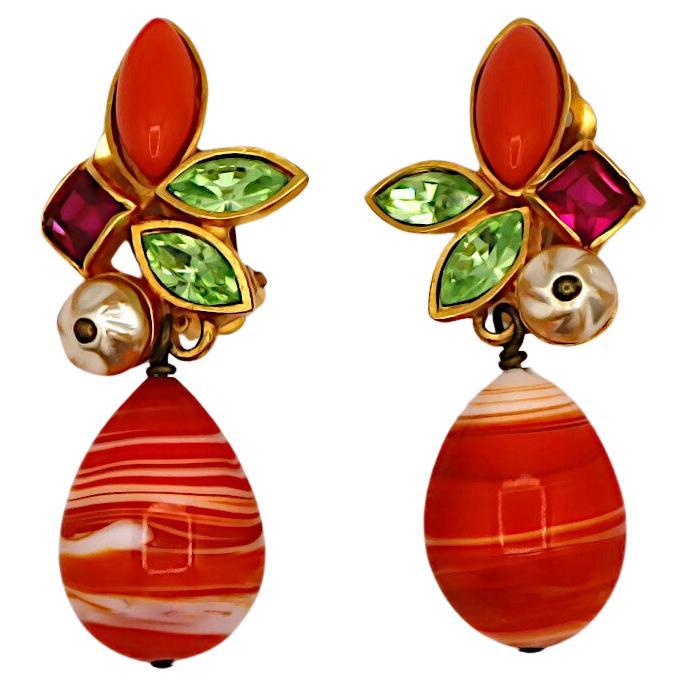 CHRISTIAN LACROIX Vintage Jewelled Dangling Earrings