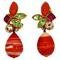 CHRISTIAN LACROIX Vintage Juwelen-Ohrringe mit baumelnden Ohrringen