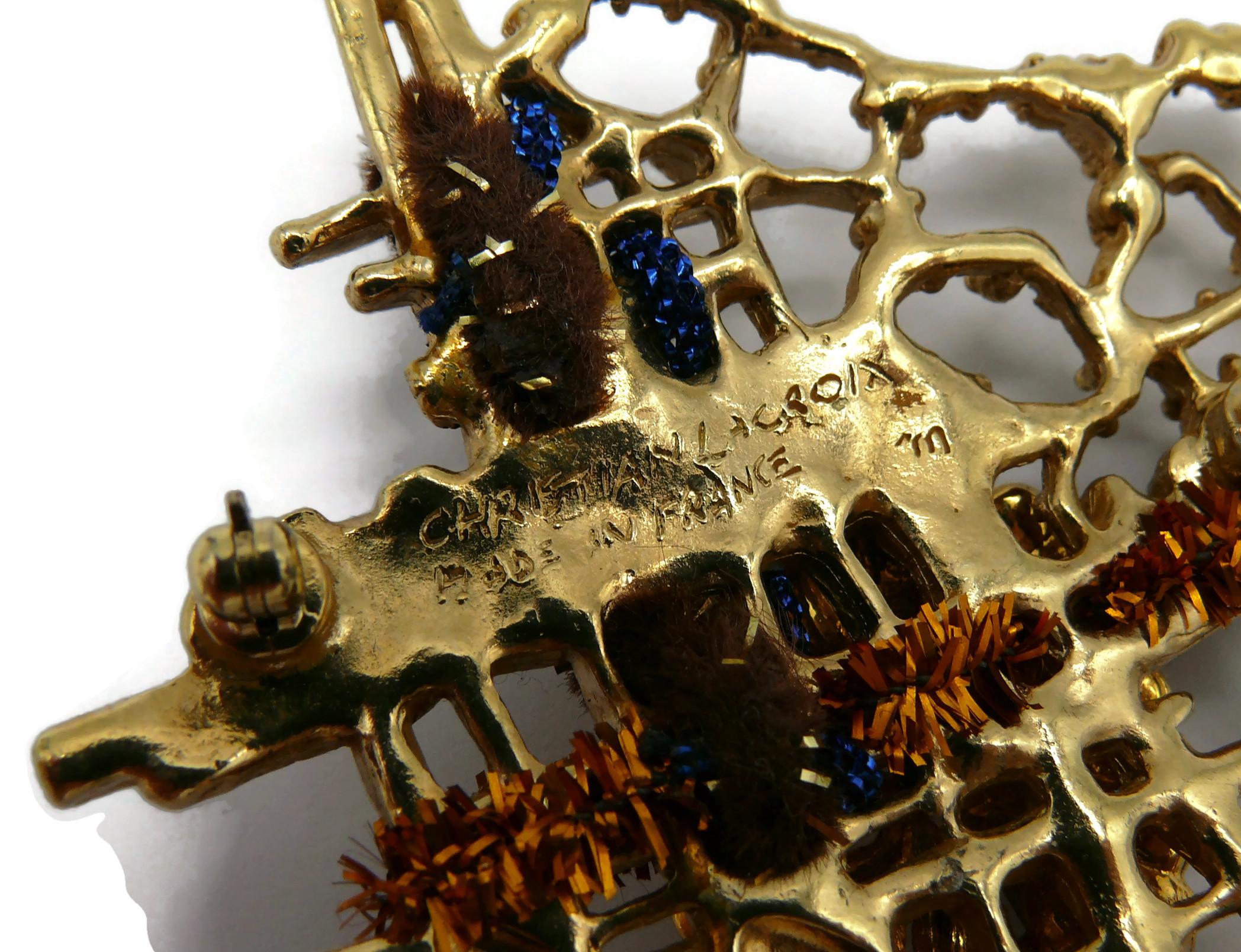 CHRISTIAN LACROIX Broche floral vintage enjoyado en venta 7