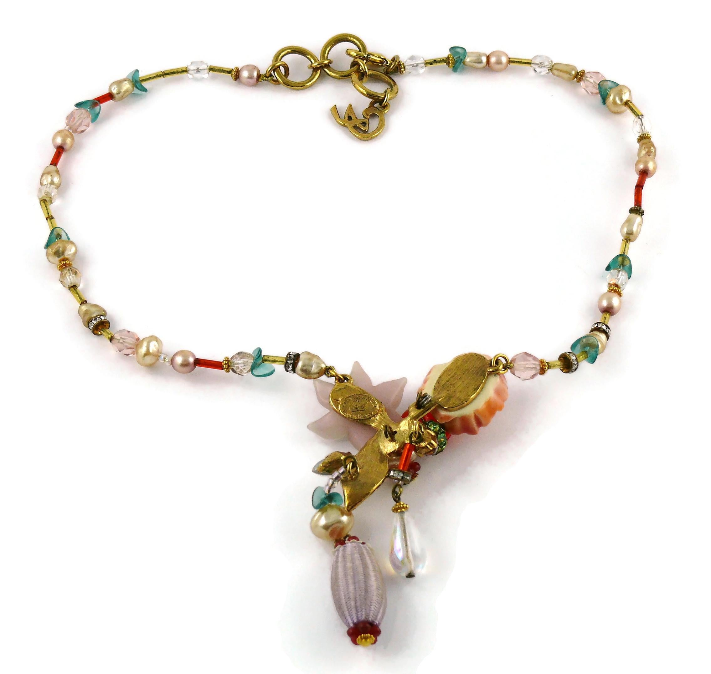 Christian Lacroix Vintage Jewelled Flower Necklace 7