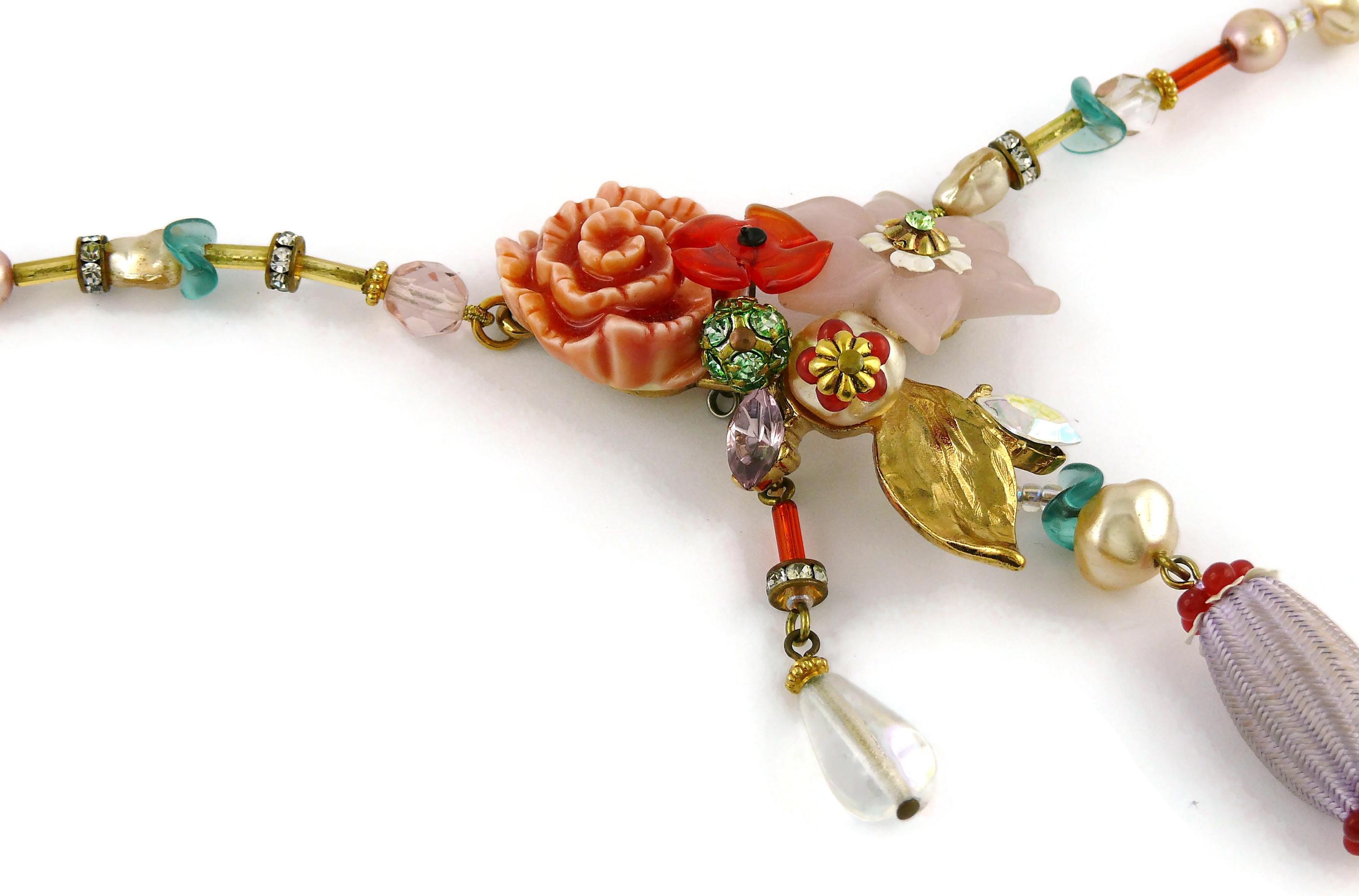 Christian Lacroix Vintage Jewelled Flower Necklace 1