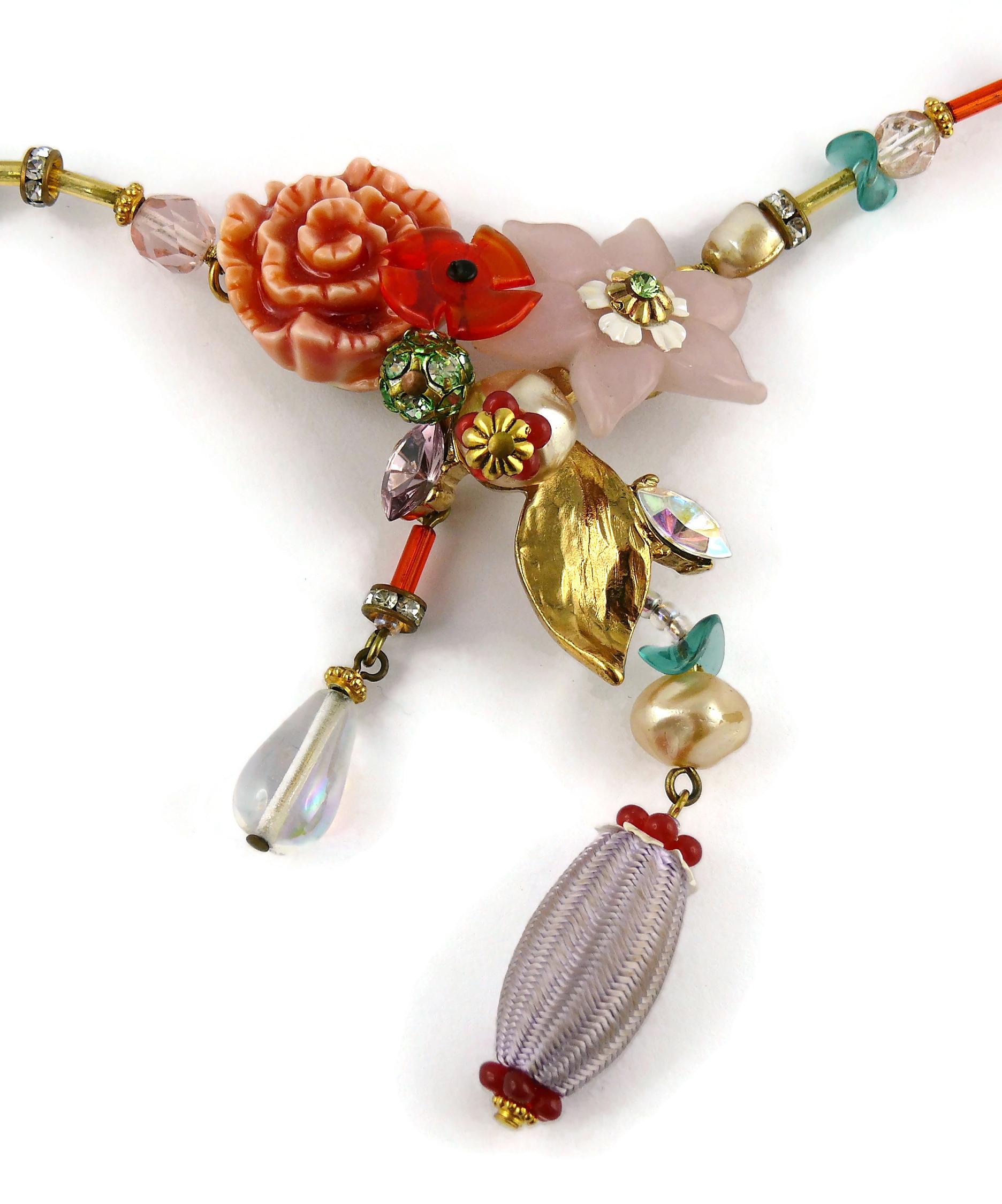 Christian Lacroix Vintage Jewelled Flower Necklace 2