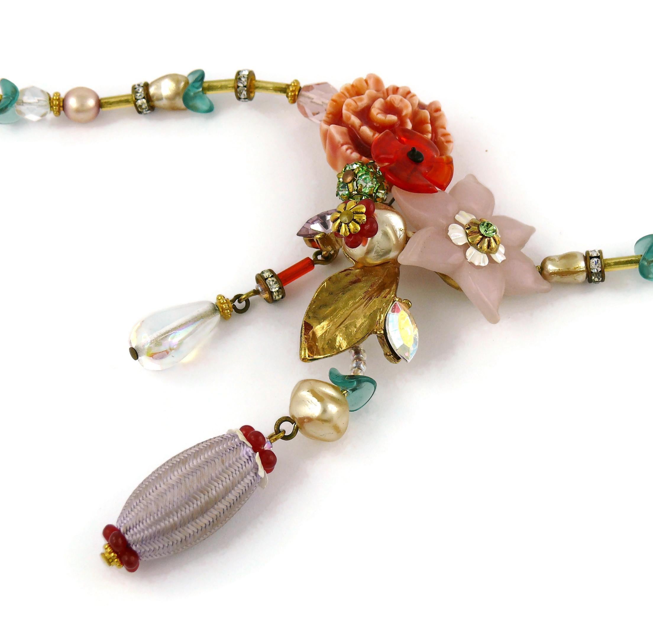 Christian Lacroix Vintage Jewelled Flower Necklace 3
