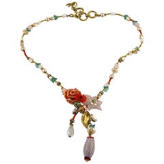 Christian Lacroix Vintage Jewelled Flower Necklace