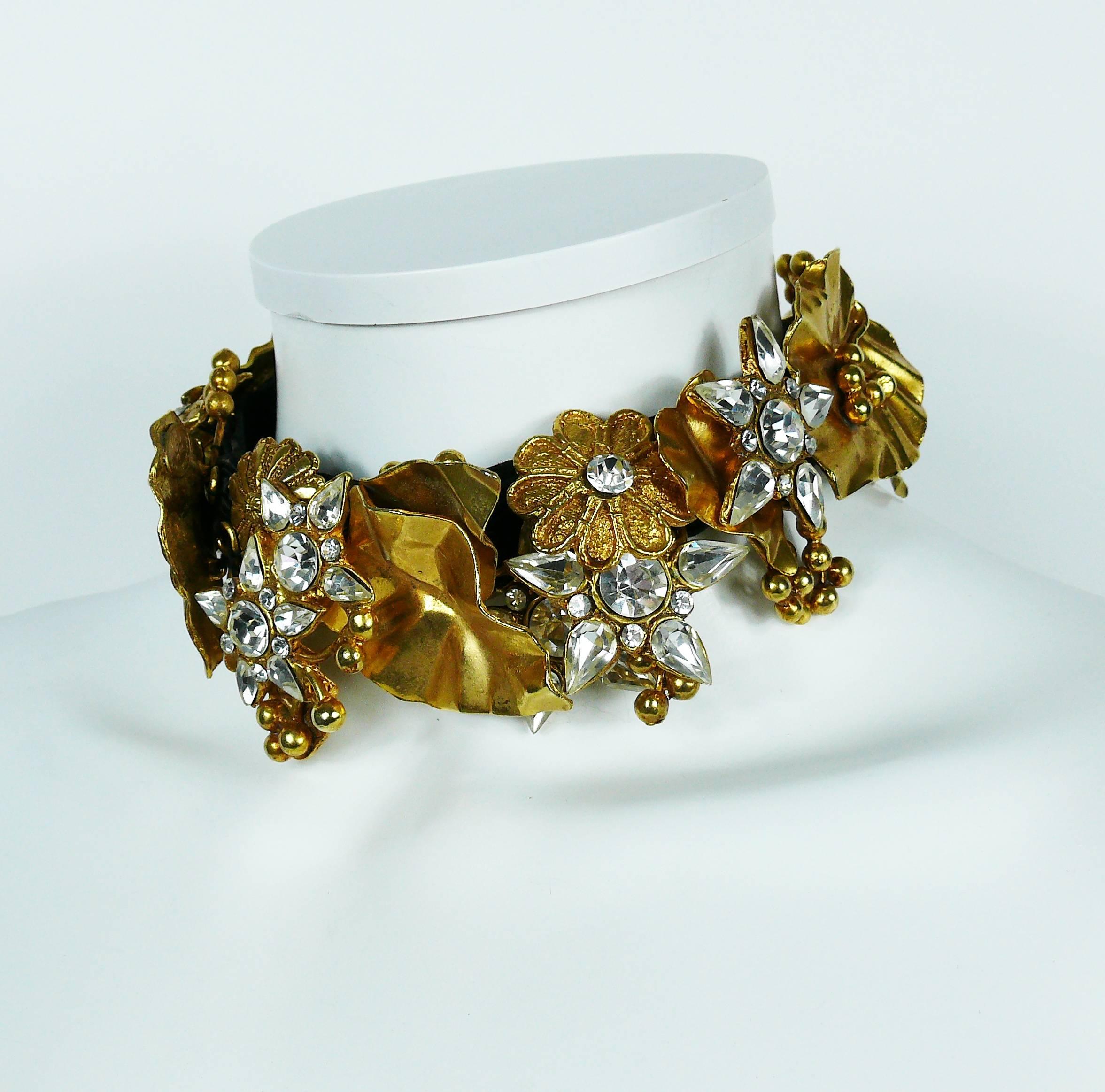 Women's Christian Lacroix Vintage Jewelled Gold Toned Choker For Sale