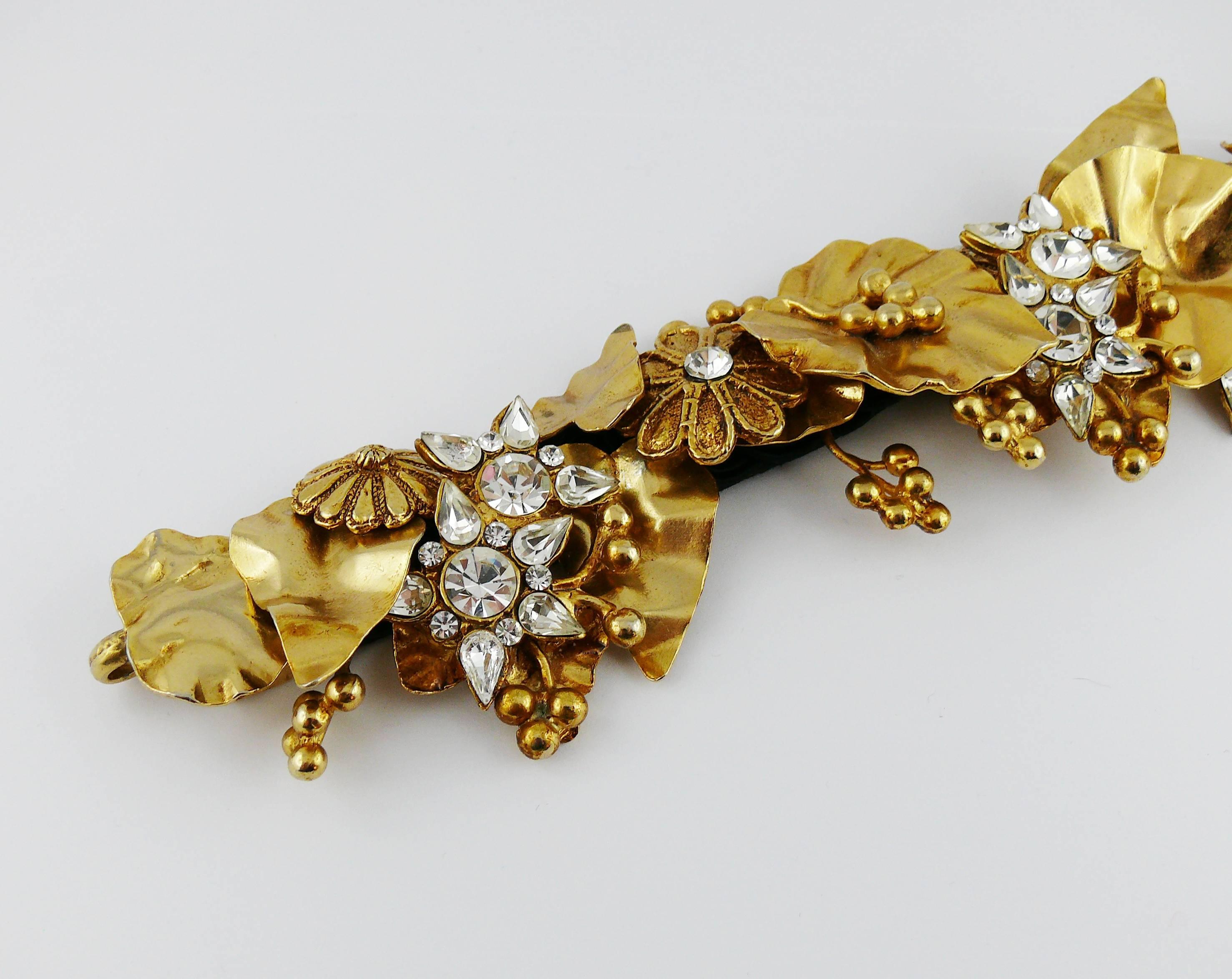 Christian Lacroix Vintage Jewelled Gold Toned Choker For Sale 2