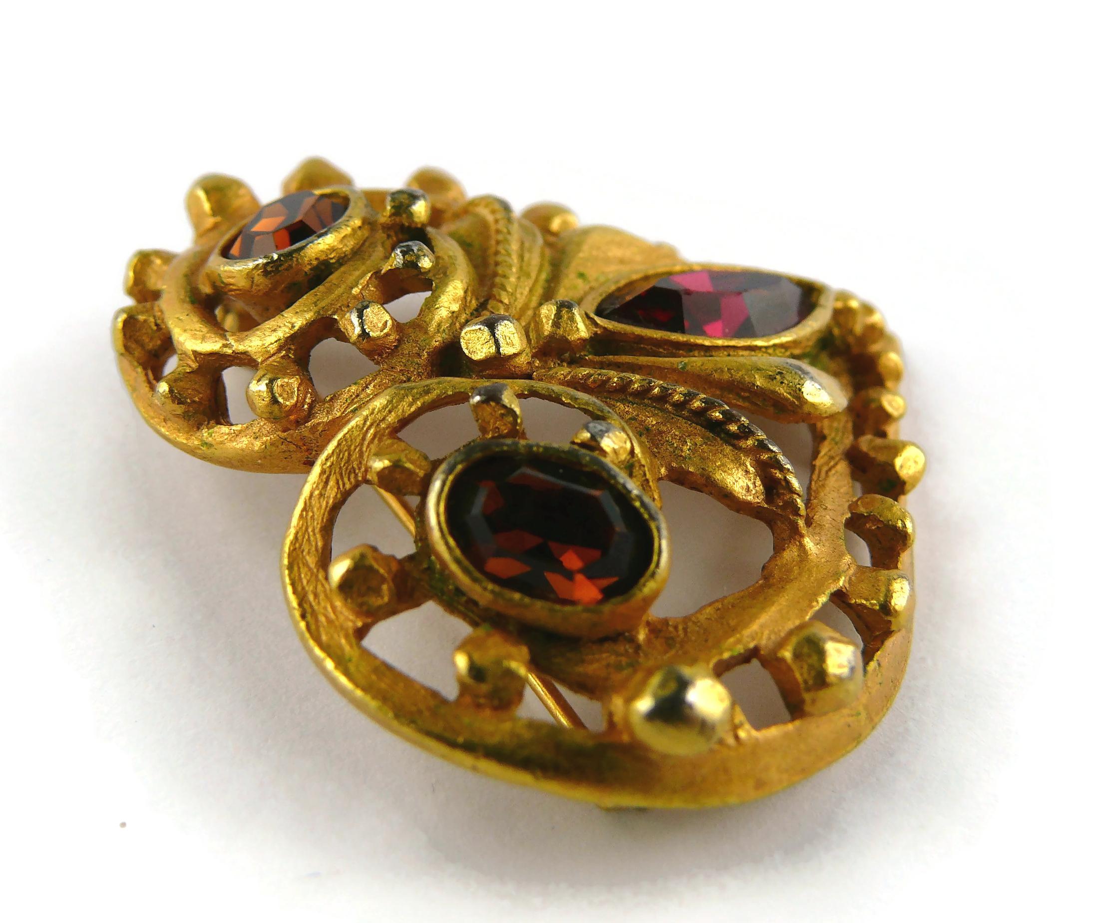 Christian Lacroix Vintage Jewelled Heart Brooch For Sale 7