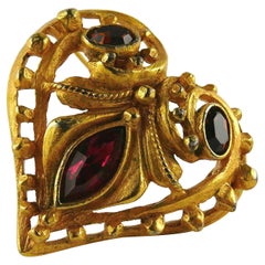 Christian Lacroix Vintage Jewelled Heart Brooch