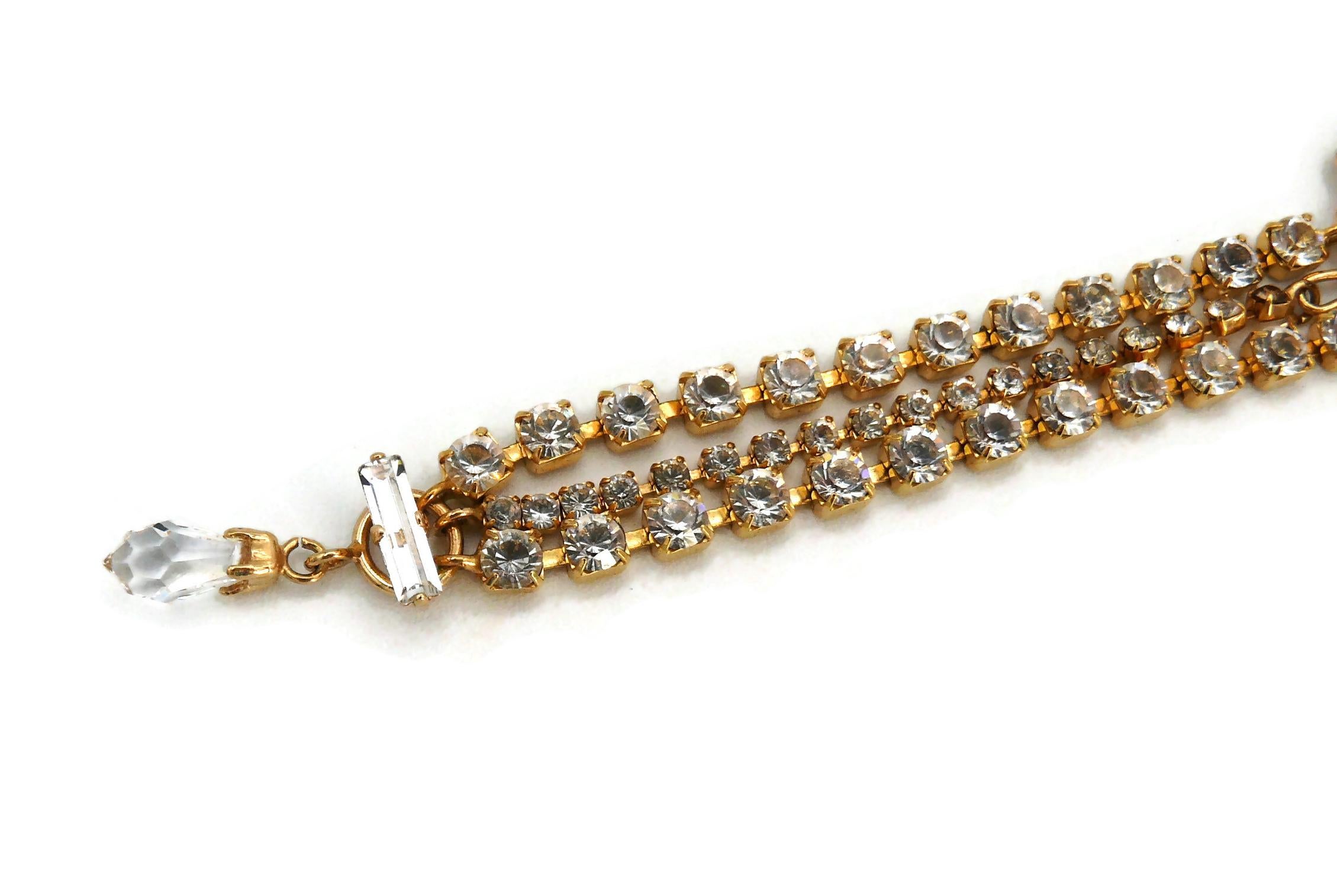 CHRISTIAN LACROIX Vintage Jewelled Heart Chain Bracelet For Sale 8