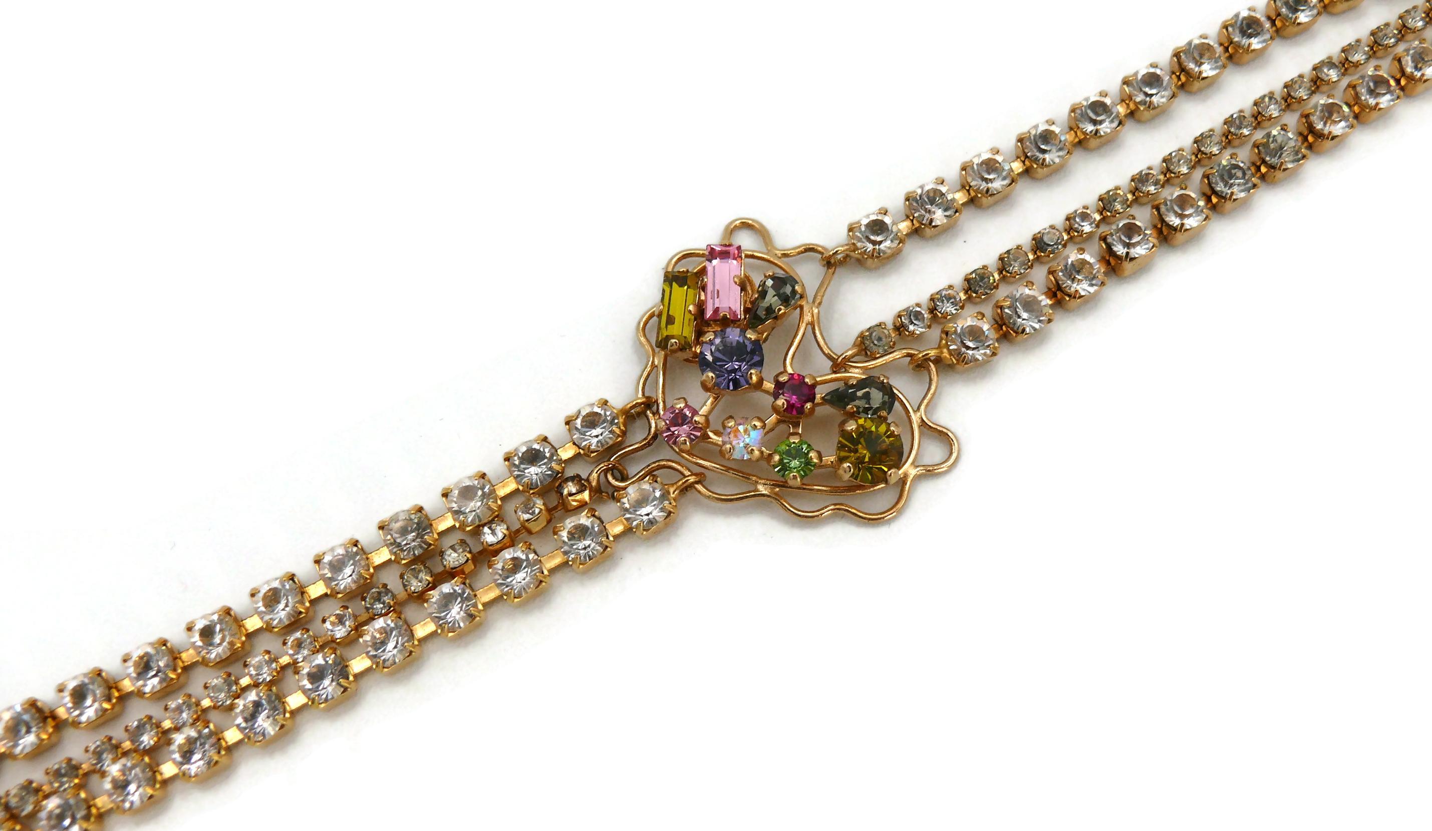 CHRISTIAN LACROIX Vintage Jewelled Heart Chain Bracelet For Sale 10