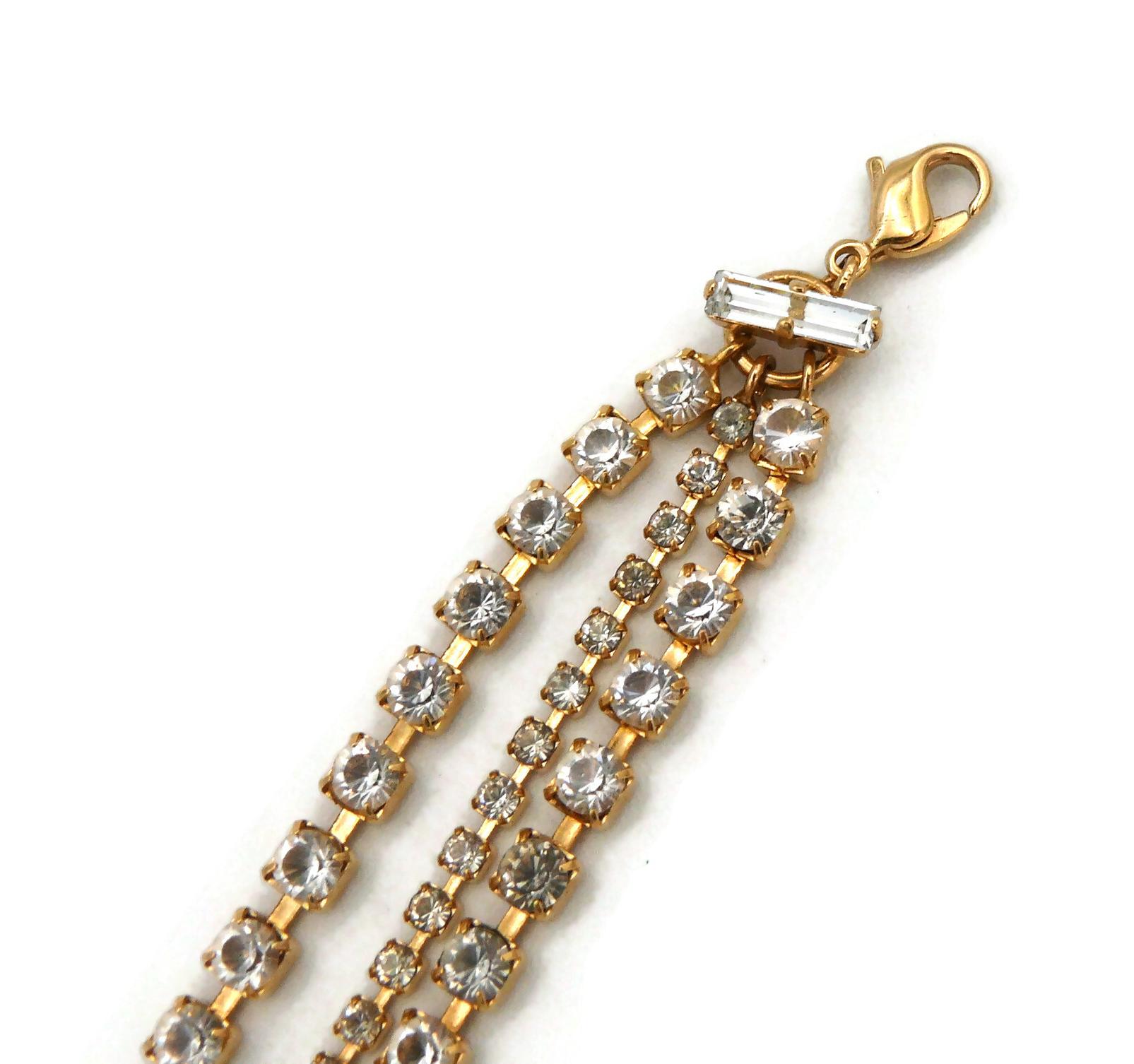 CHRISTIAN LACROIX Vintage Jewelled Heart Chain Bracelet For Sale 12