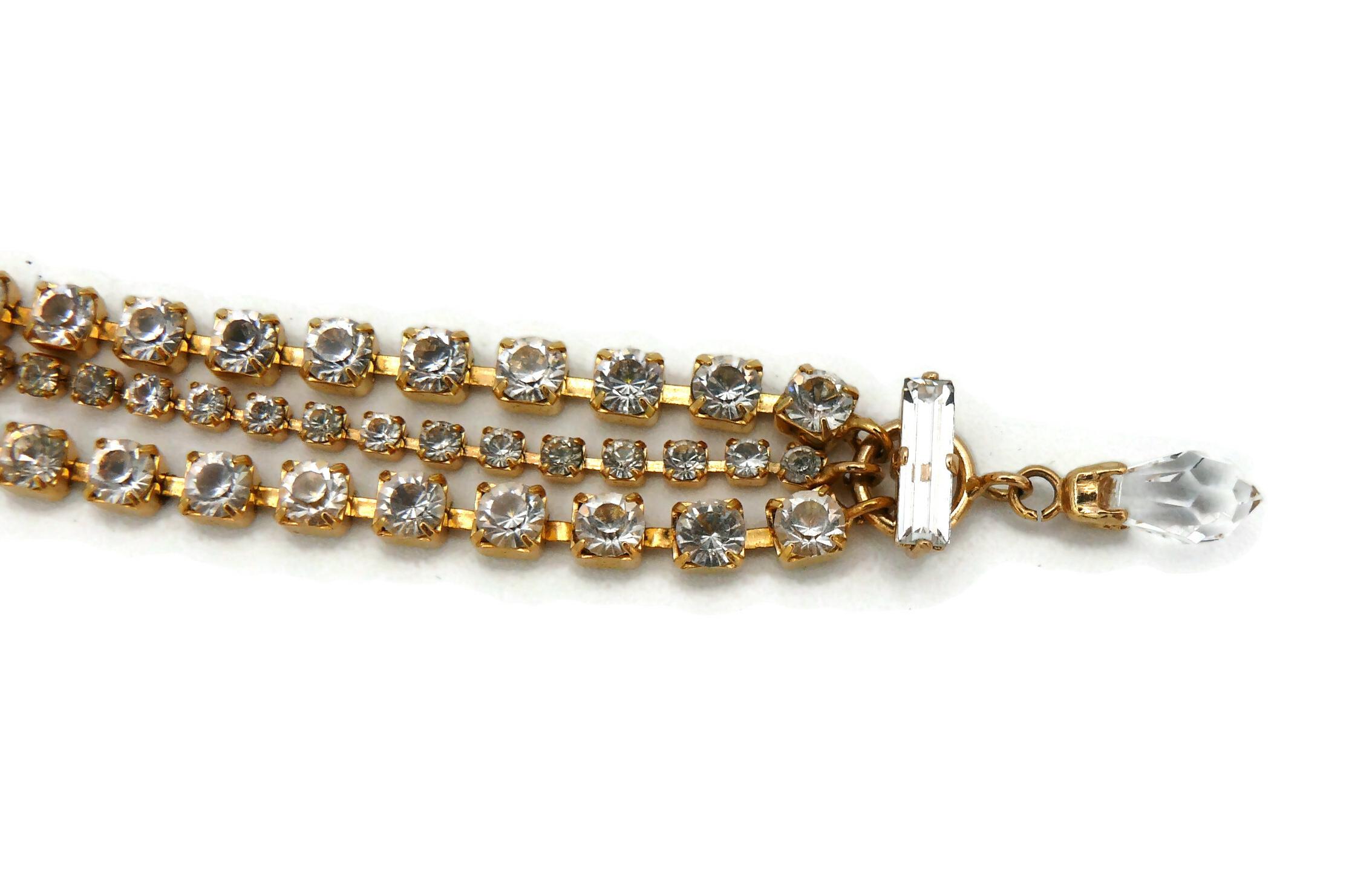 CHRISTIAN LACROIX Vintage Jewelled Heart Chain Bracelet For Sale 5