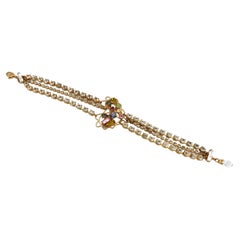 CHRISTIAN LACROIX Vintage Jewelled Heart Chain Bracelet