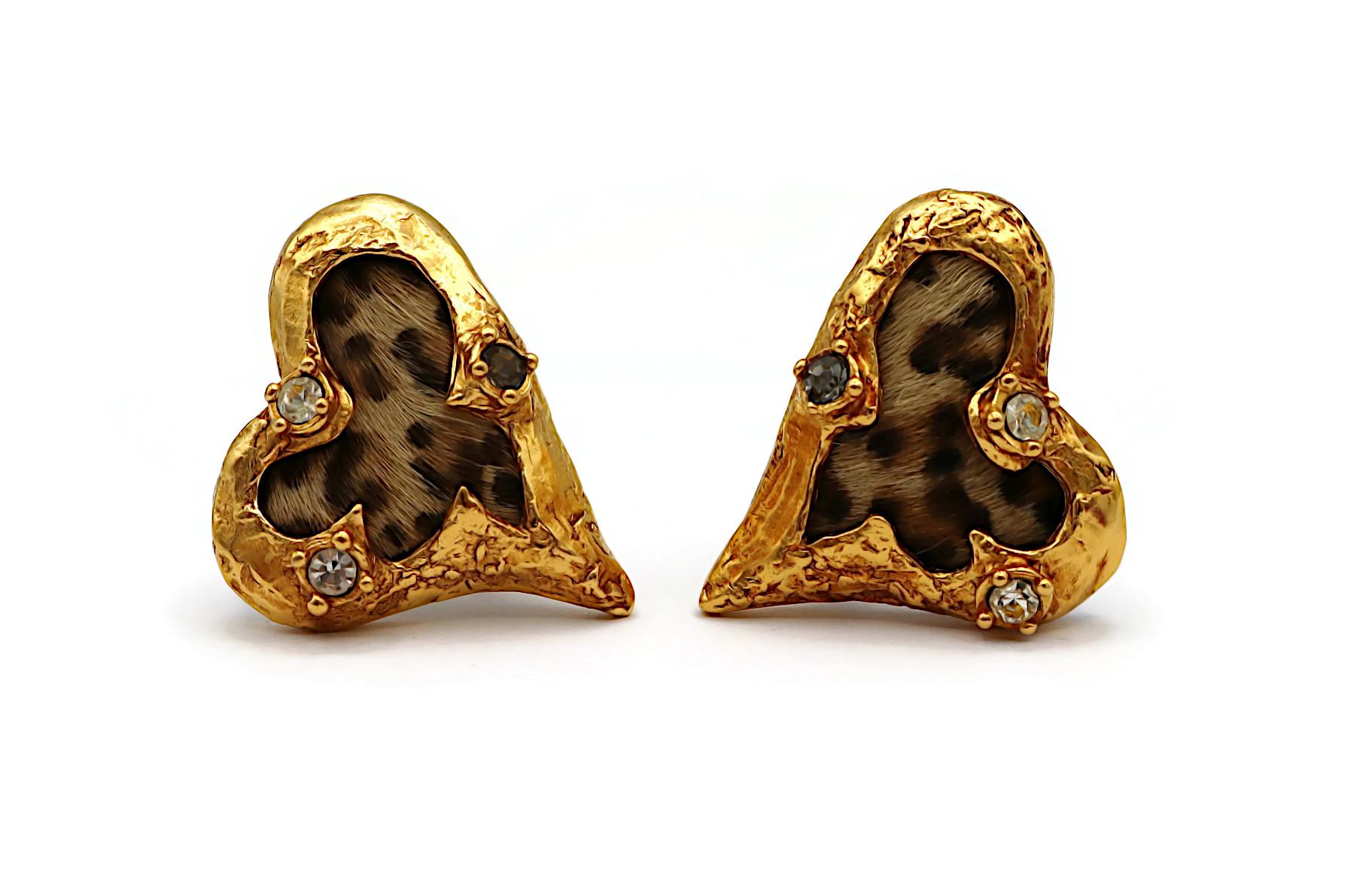 Women's CHRISTIAN LACROIX Vintage Jewelled Heart Clip-On Earrings For Sale
