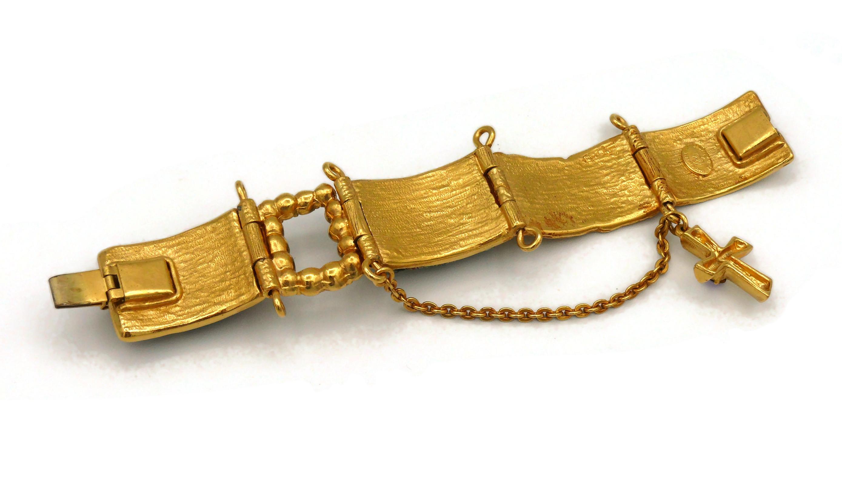 CHRISTIAN LACROIX Vintage Jewelled ID Tag Bracelet For Sale 4